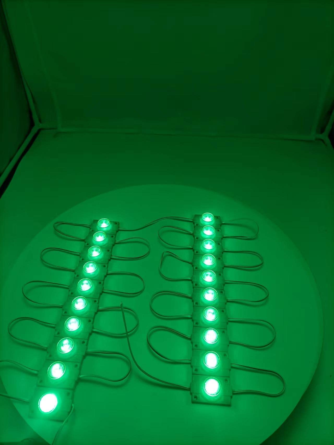 Green 12V Led Module With Lens 2.0W For Light Box With Tape Adhesive Back (20Pcs Pack)