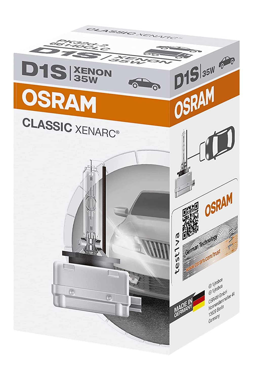 OSRAM Xenon Classic Vehicle Light Bulb 4300K D1S Aluminum