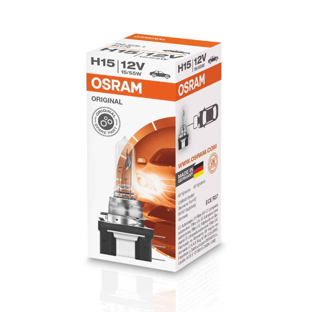 OSRAM Original 12V H15 halogen headlamp bulb 64176 1 piece in folding box,Black