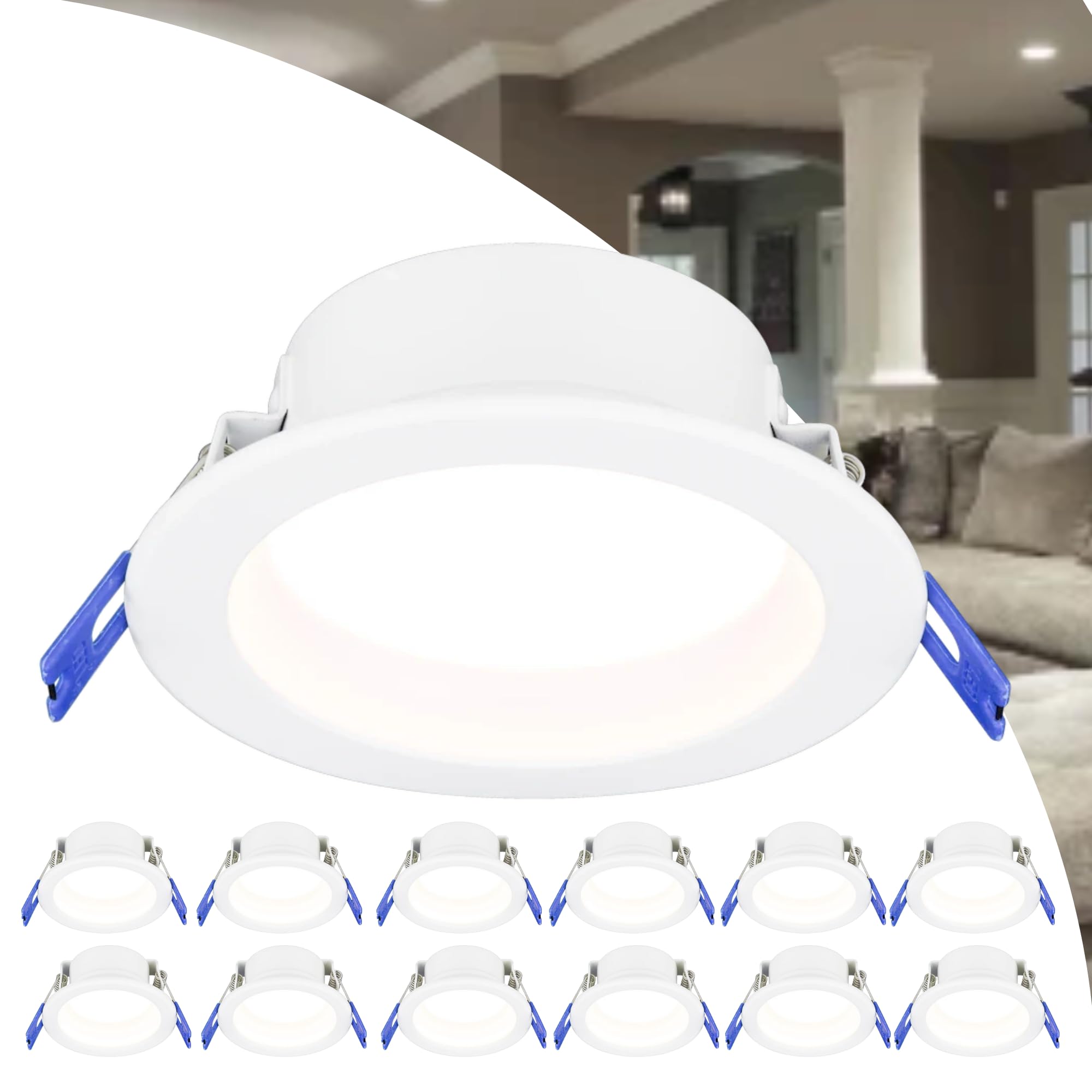 American Lighting LED Downlight 4 Inch 5CCT Selectable 90+ CRI 960 Lumens Dimmable Wet Rated Type IC JA8 Energy Star Recessed Re