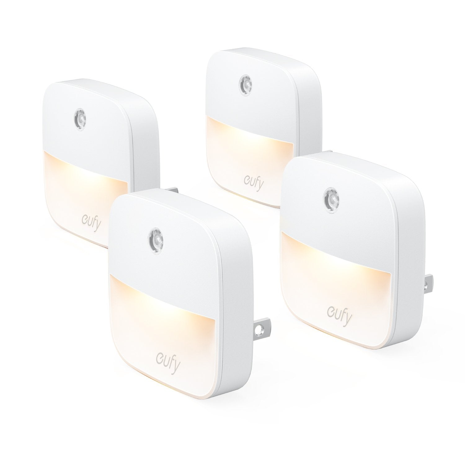eufy by Anker, Plug-in Night Light, Warm White LED, Dusk-to-Dawn Sensor, Bedroom, Bathroom, Kitchen, Hallway, Stairs, Energy Efficient, Compact, Light 4-Pack