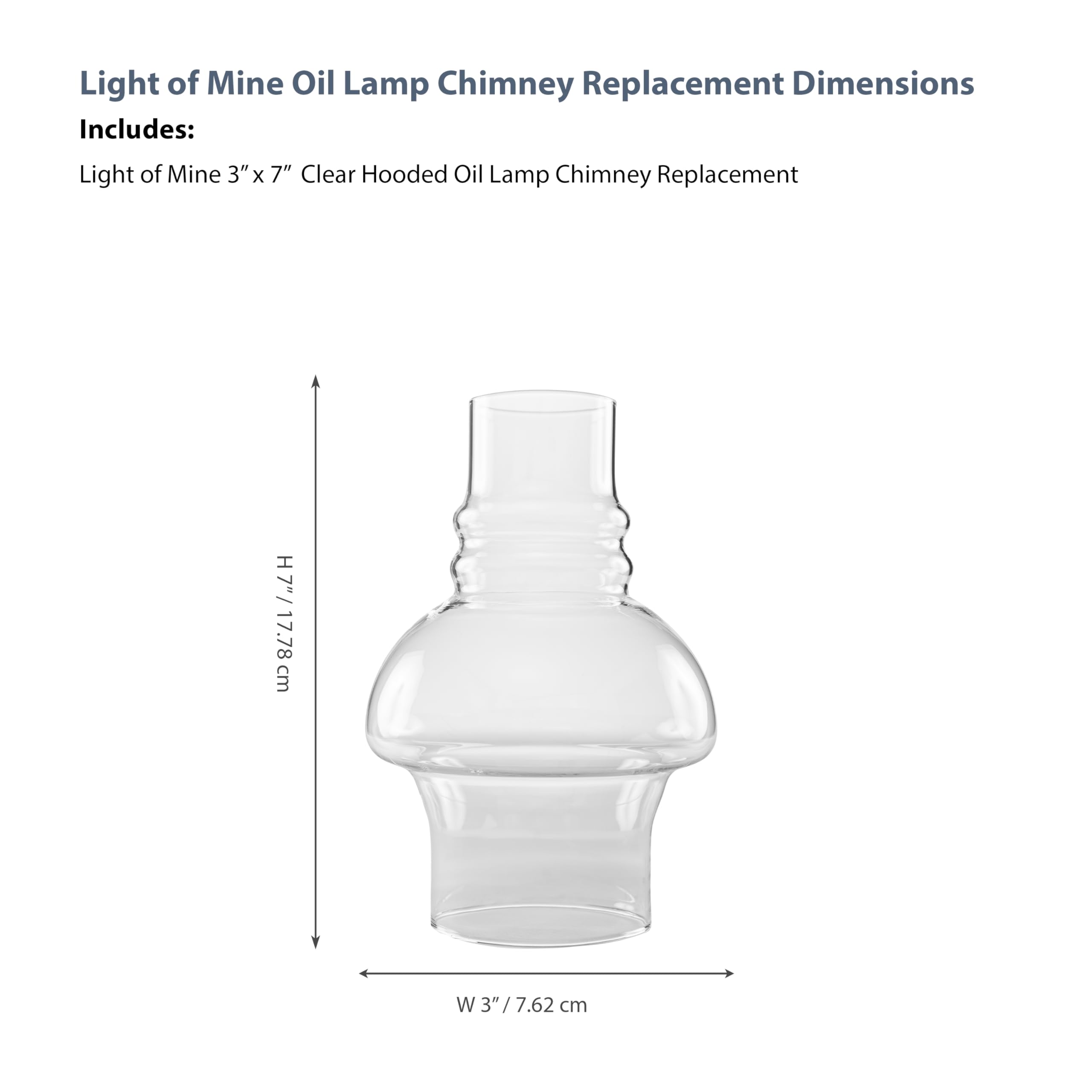 Light Of Mine - 3&quot; X 7&quot; Oil Lamp Replacement Chimney (3&quot; X 7&quot;)