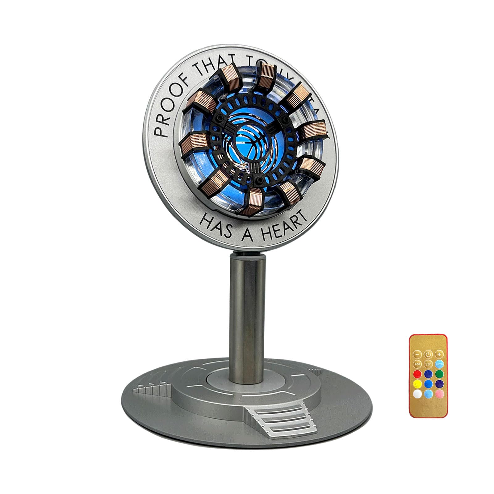 Moonacy Arc Reactor Light, Rechargeable Superhero Lamp, Multi-Color Cute Table Decor, Gift For Him, Iron Tony Has A Heart(Touch/Remote).