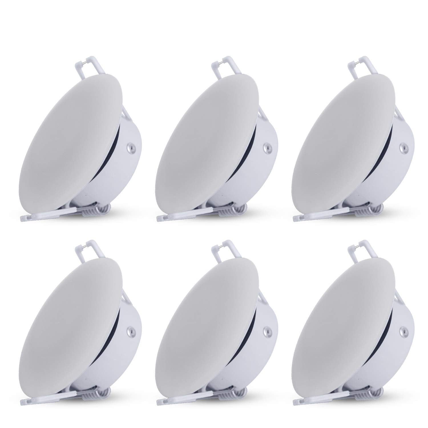 Facon 3 Inch LED RV Puck Light, Aluminum Recessed Mount, 12V Interior Light, 4000K Cool White, Model DLFST3-008, 6 Packs