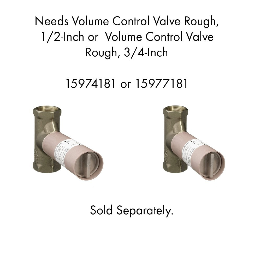 Axor Citterio M Modern 1-Handle 4-Inch Wide Volume Control Valve Trim Only In Chrome, 34964001