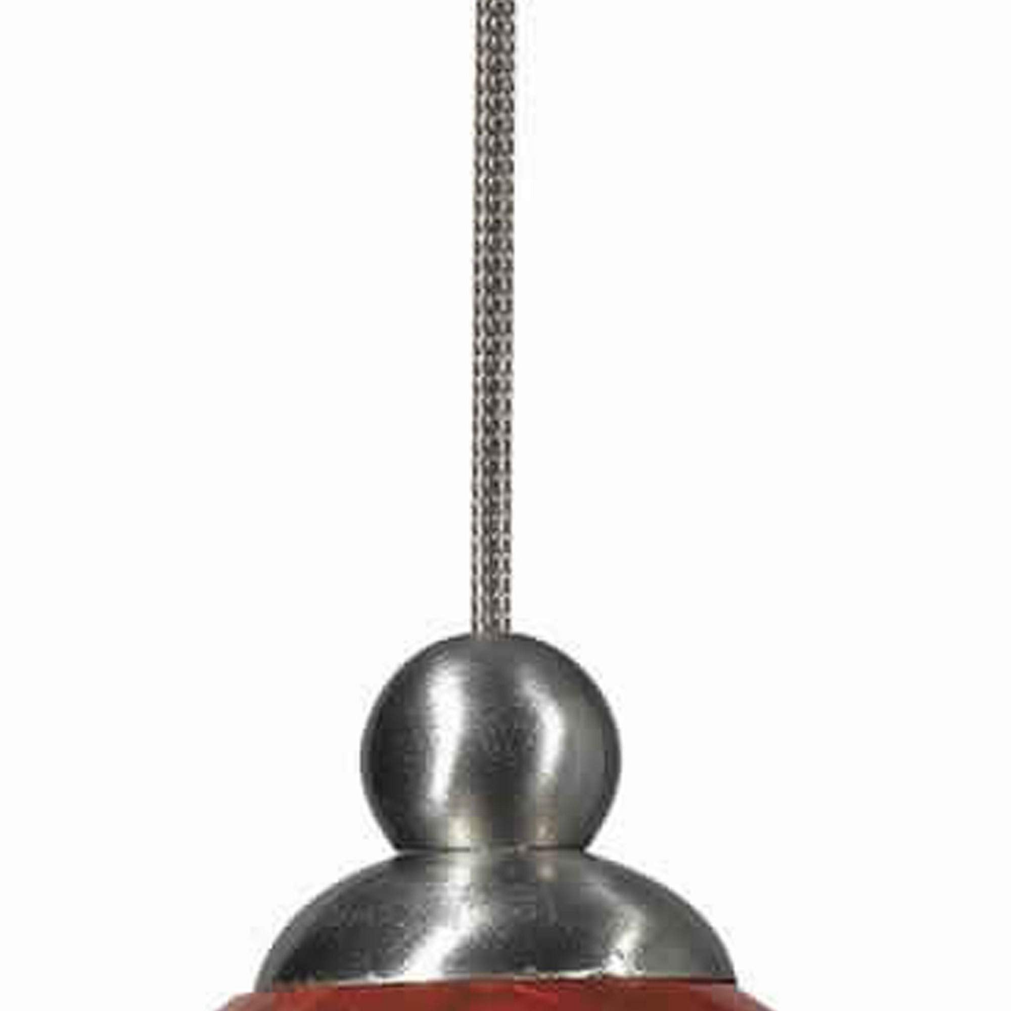 Benjara Bm223617 Tropical Flower Design Glass Shade Pendant Lighting Andecord, Red