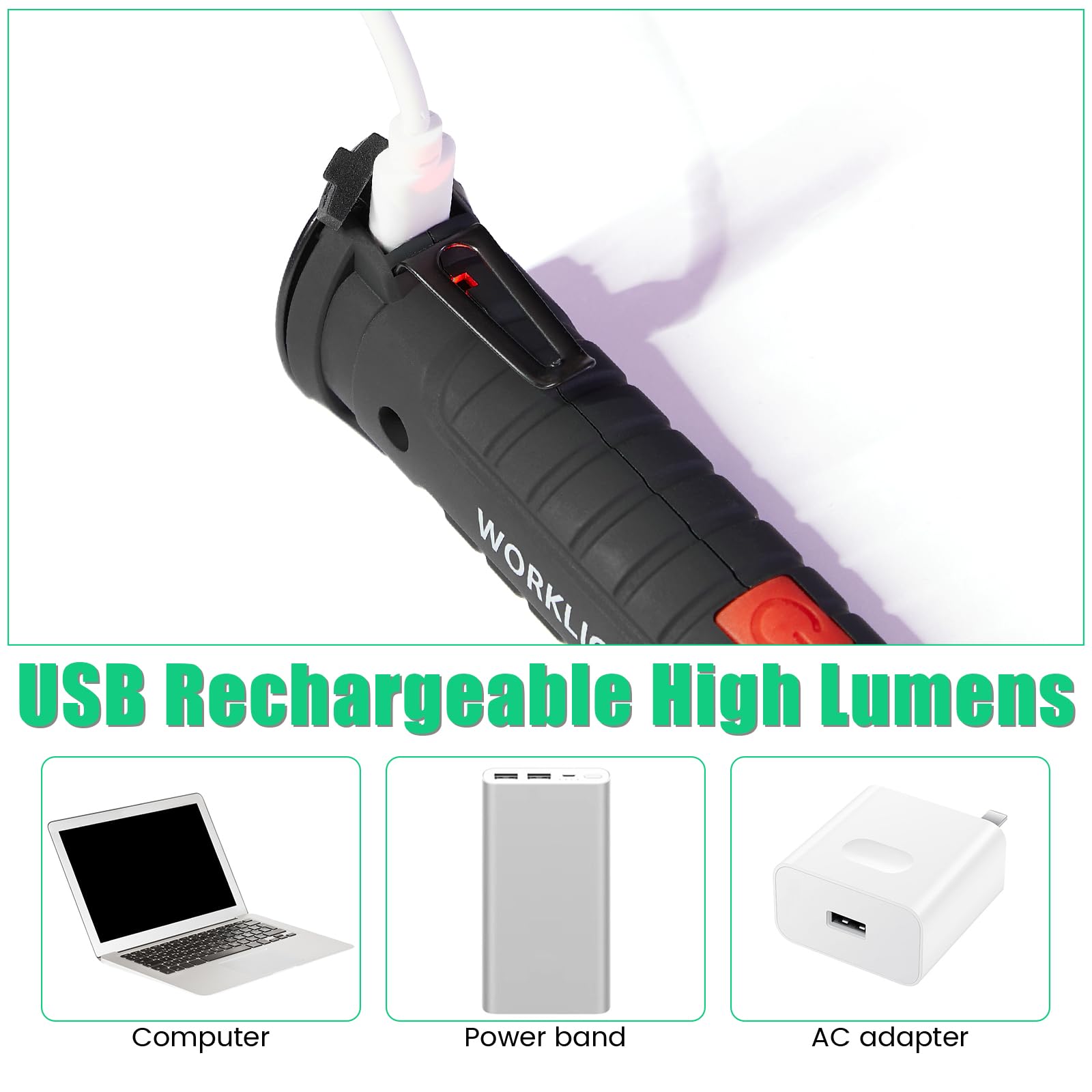 8 Pcs Fathers Day Dad Gifts Rechargeable Led Work Light With Magnetic Base And 360°Rotate Magnetic Rechargeable Flashlights For Mechanics Car Repair Home Garage Emergency Camping Tool Gifts For Men