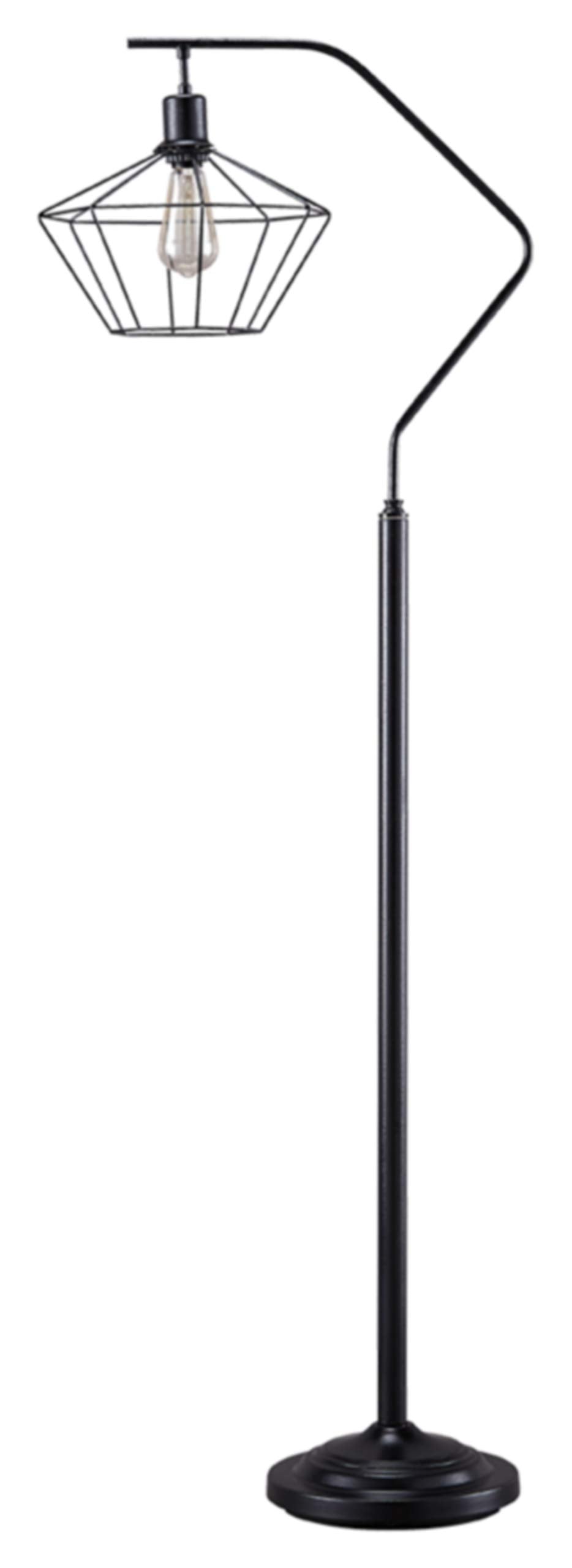 Signature Design by Ashley Makeika Industrial Floor Lamp with Metal Shade, 62, Black