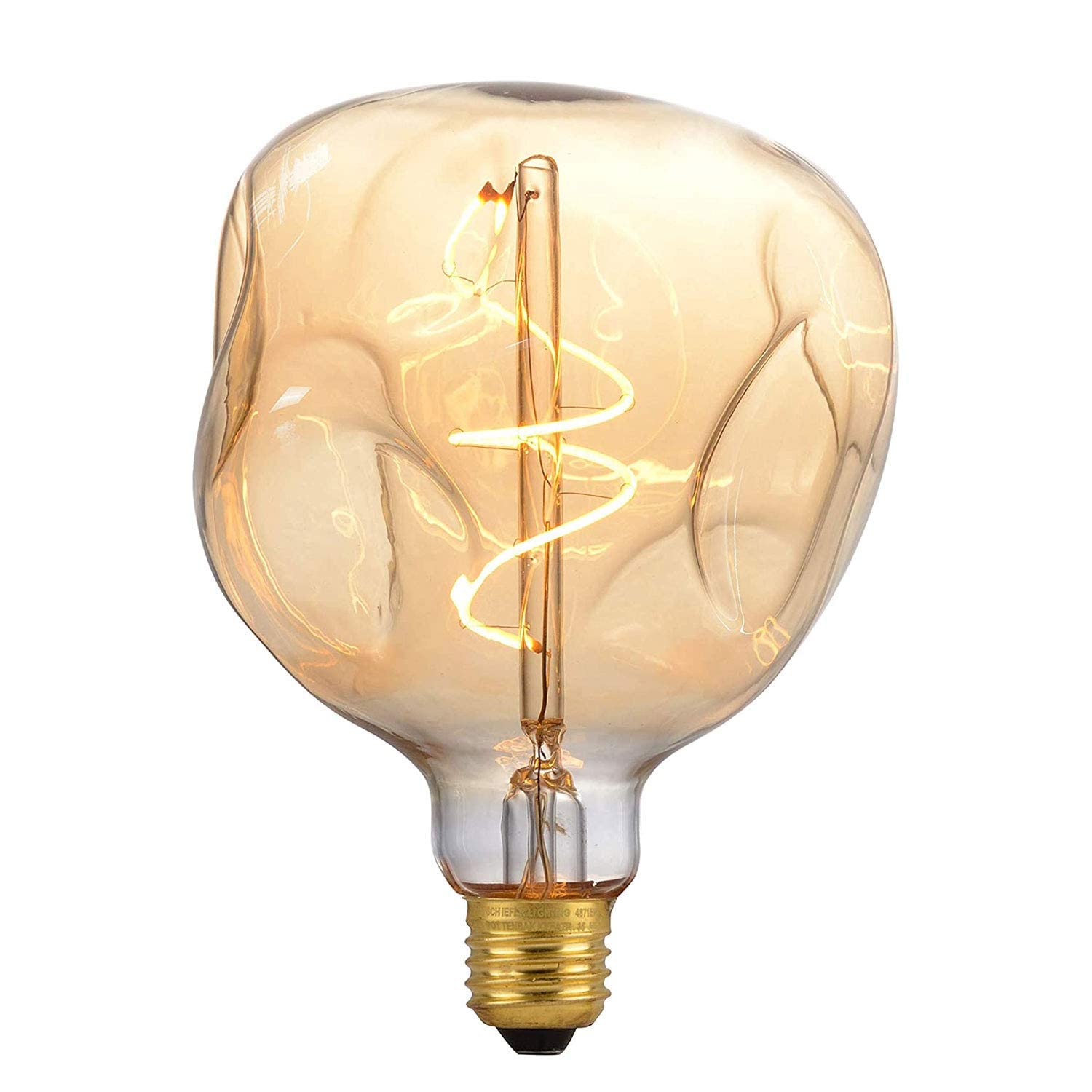 Omed S125 Oversized Led Edison Bulb Large, 5 Watt 400 Lumens 2200K Warm Yellow Large Edison Light Bulb, Amber Glass Decorative L