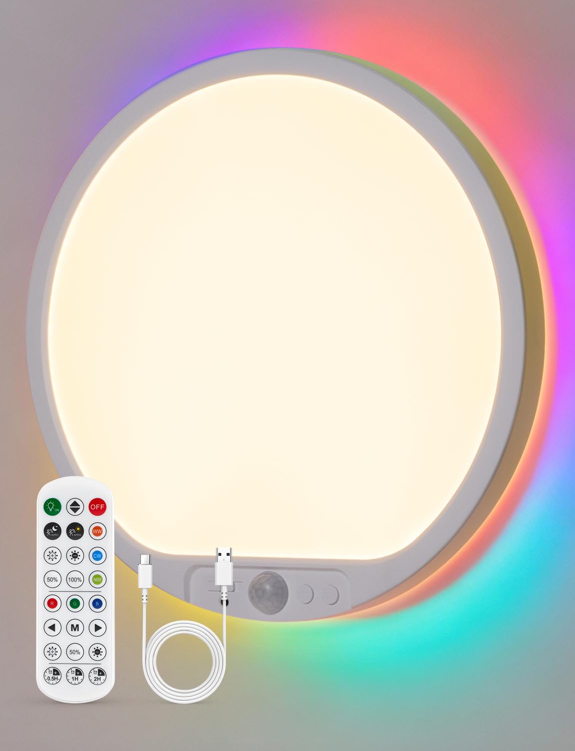 Combuh Rechargeable Battery Operated Ceiling Light for Shower Inside Wireless, 105 Day Battery Life Powered 11.8Inch Bright Wate