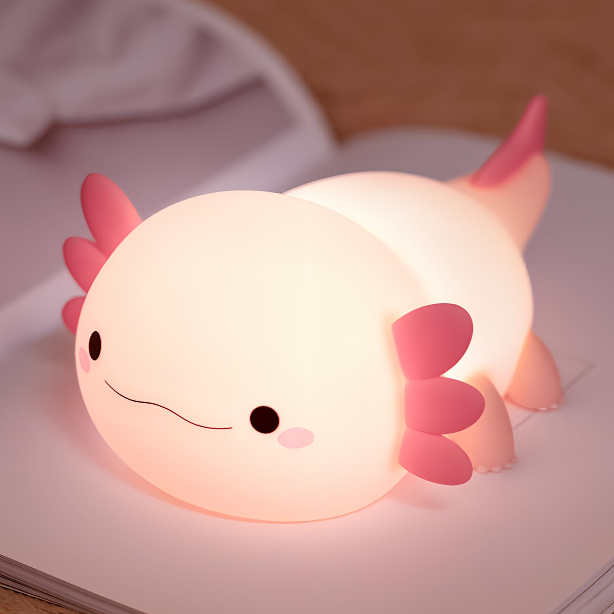 OkiyiD Axolotl Gifts, Cute Axolotl Night Light for Kids, Animal Silicone Nursery Night Lamp, Cute Room Decor Night Light for Kid