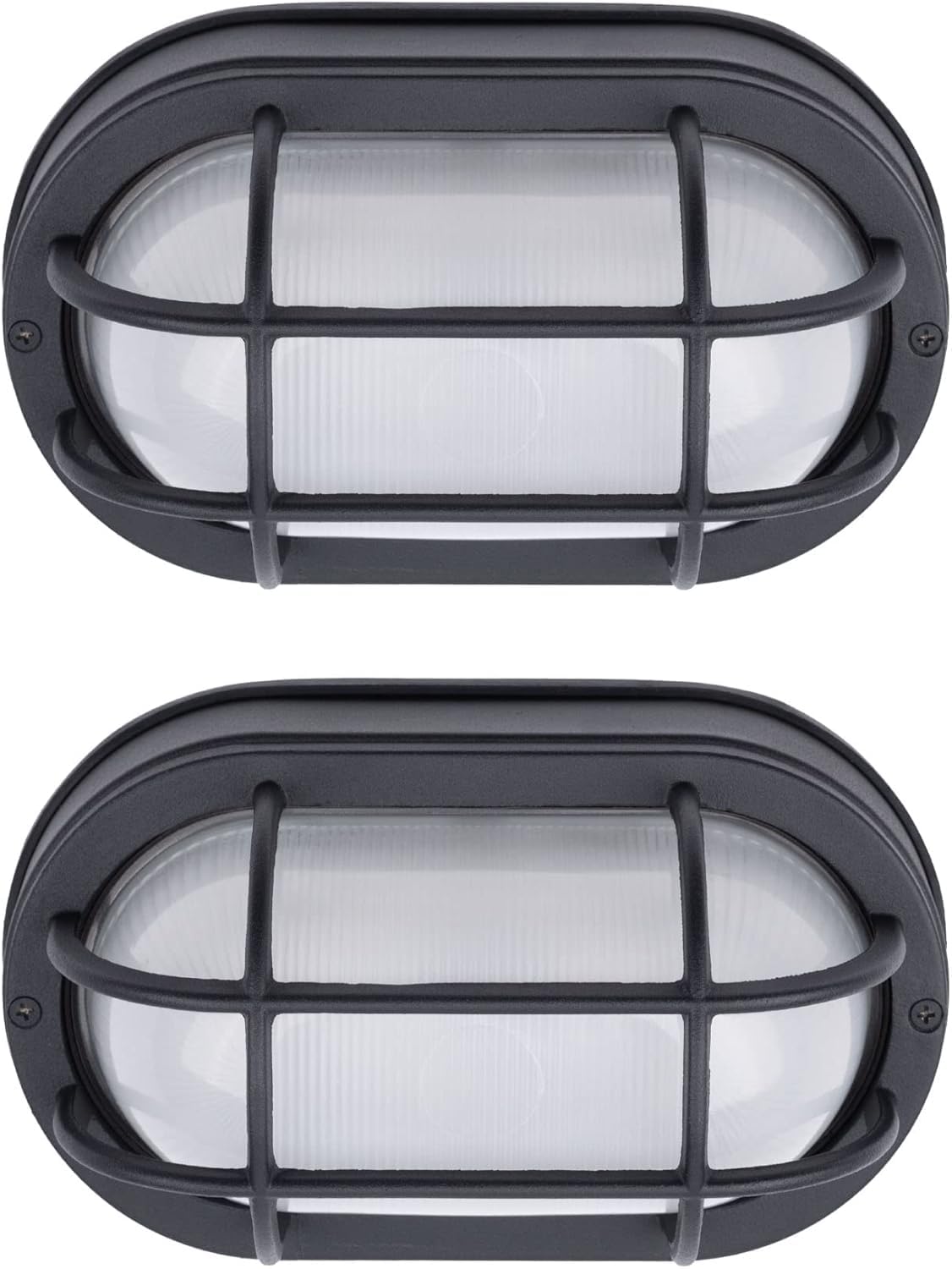 YoonLIT 8.5 inch Outdoor LED Bulkhead Light Fixture, Wall or Ceiling Flush Mount Waterproof, for Porch, Basement, Hallway, Balco