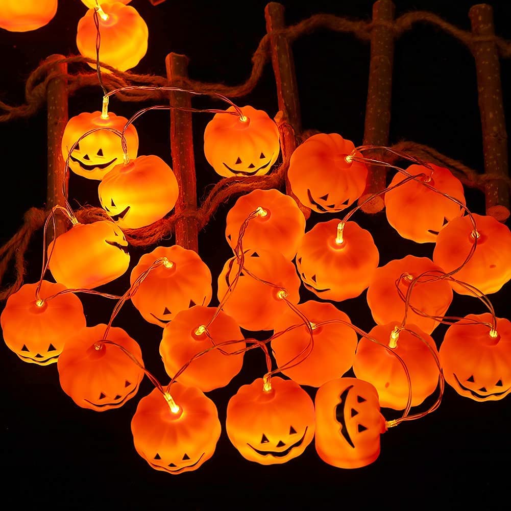 TKYGU Halloween Pumpkin Decorative String Light Festive Decoraions(30 One Pumpkin Lights) 11.81 feet Indoor Outdoor Holiday Warm