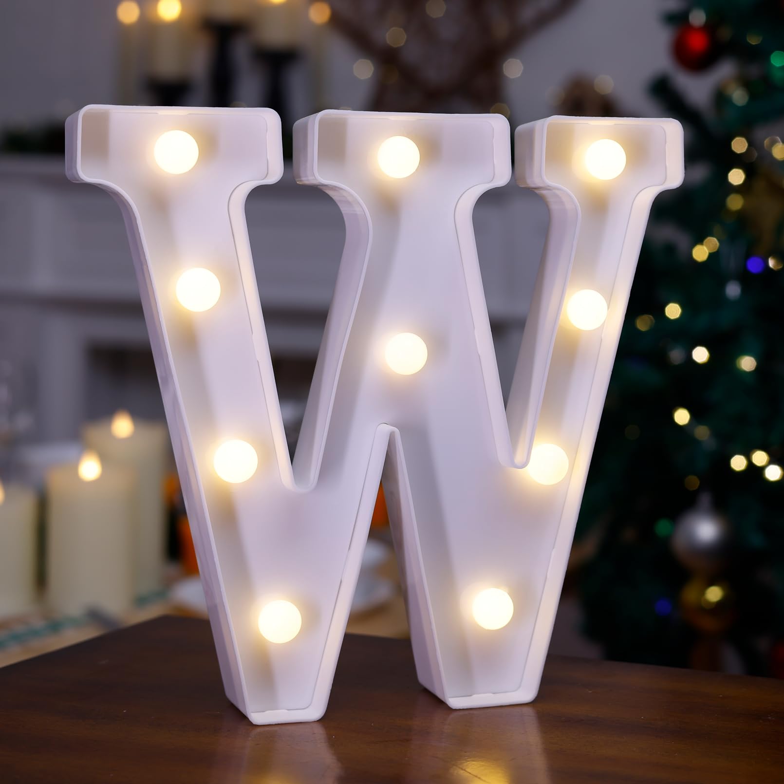 TRONSBOO LED Marquee Sign Light Up Letters, Alphabet Light Up Letters Sign, Battery Powered LED Letter Lights for Night Light, Wedding, Birthday, Party, Christmas or Home Decor (Letter W)