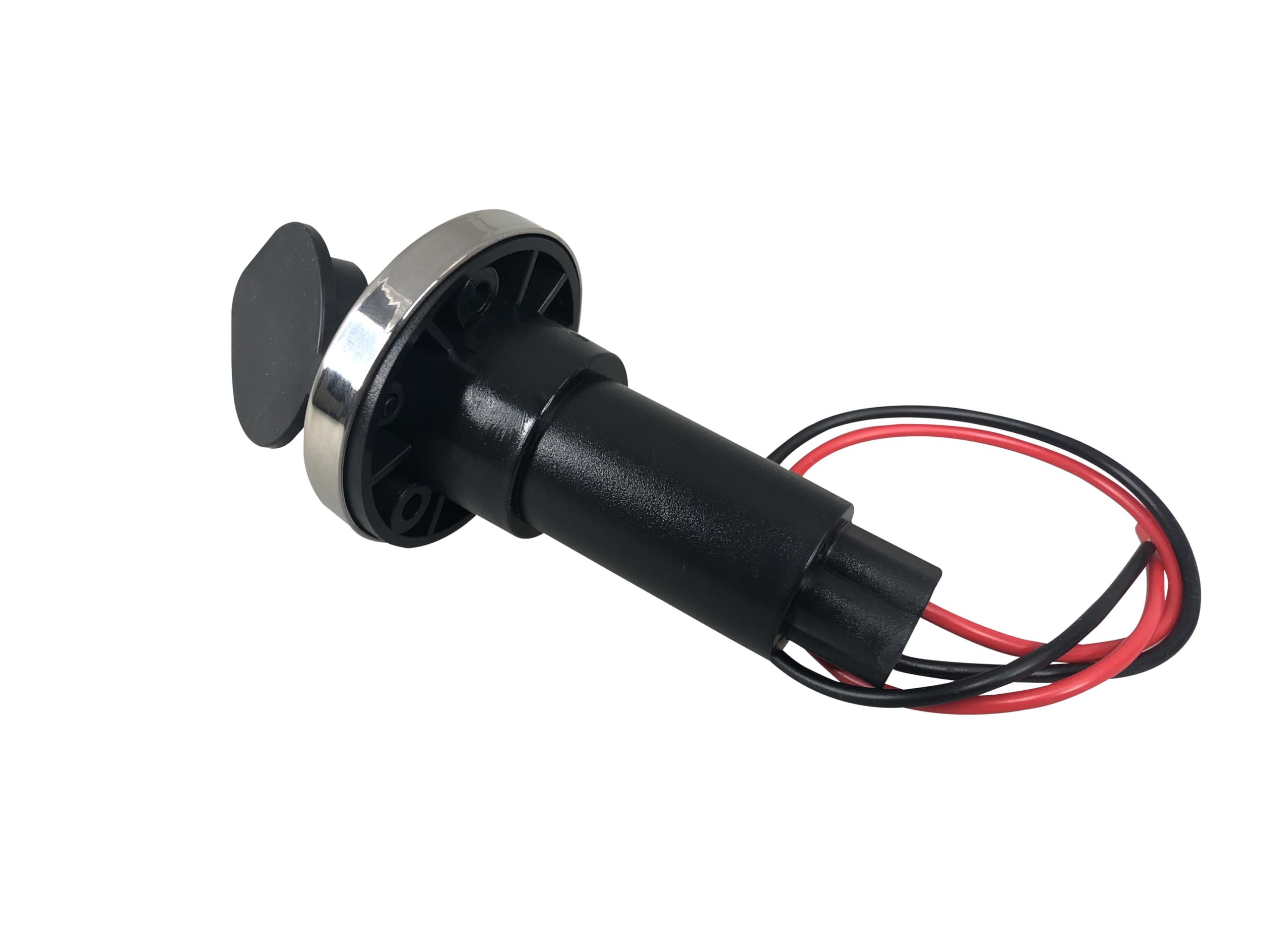 Pactrade Marine Black Rubber Cap 2-Prong Stern Light Pole Base Silver Top Socket Plug-In