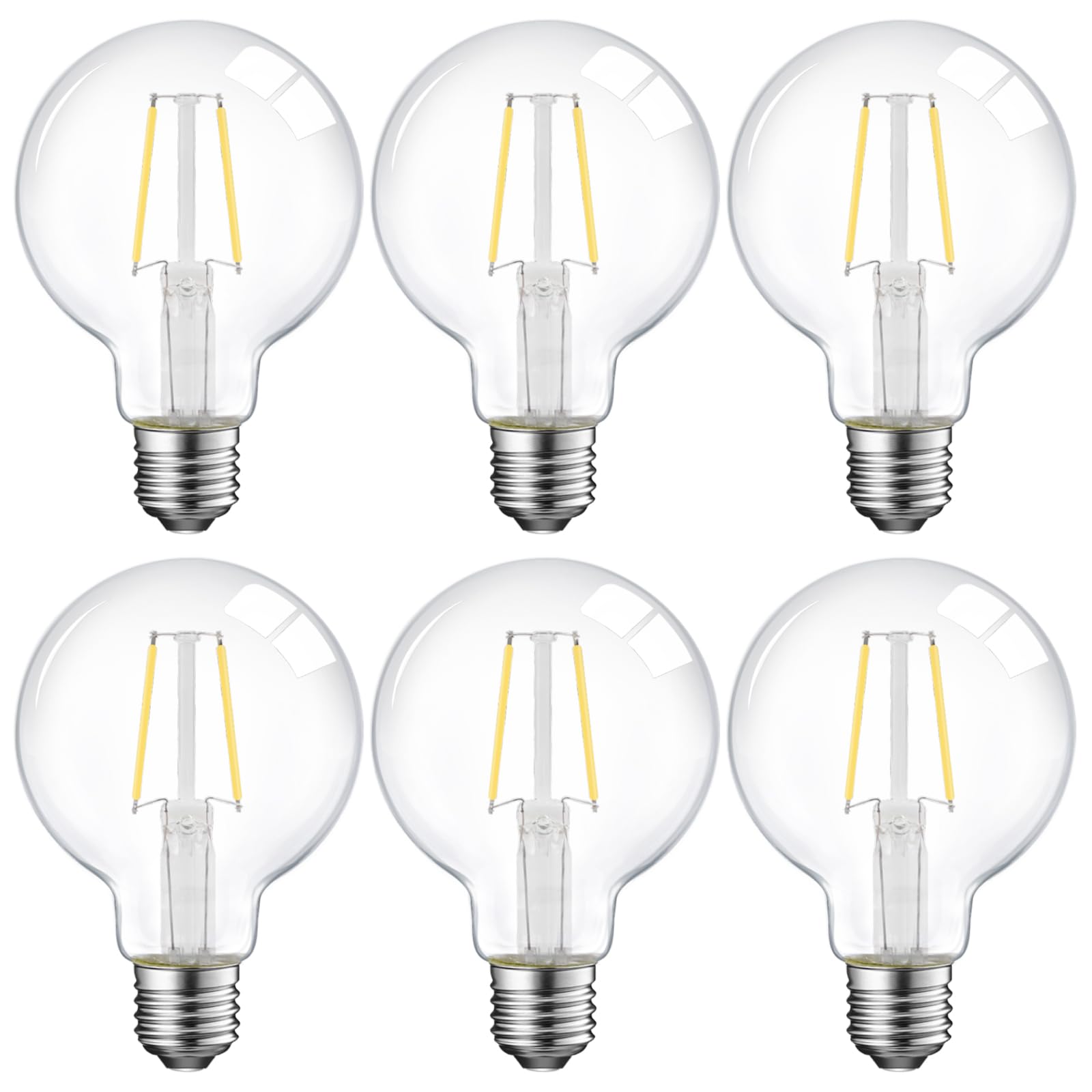 Energetic Smarter Lighting Dimmable Led Edison Light Bulb, G25 (G80) Globe Bulb, 60W Equivalent, 4000K Cool White, Christmas Lig