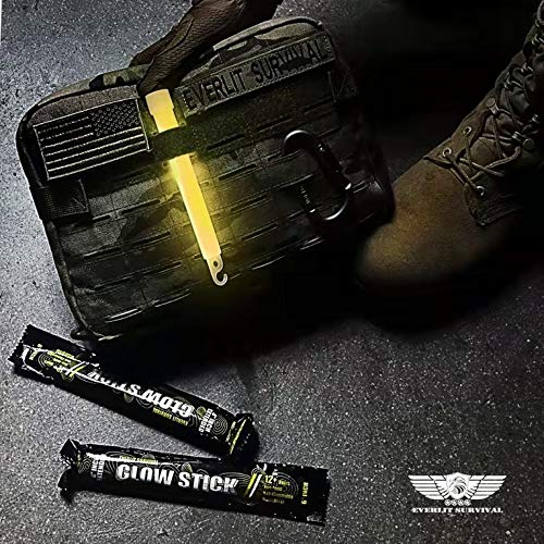 EVERLIT Survival Glow Sticks - 6 Inch Light Sticks, Yellow, 24 Pack, Emergency Use, Camping, Hiking, Outdoor Activities