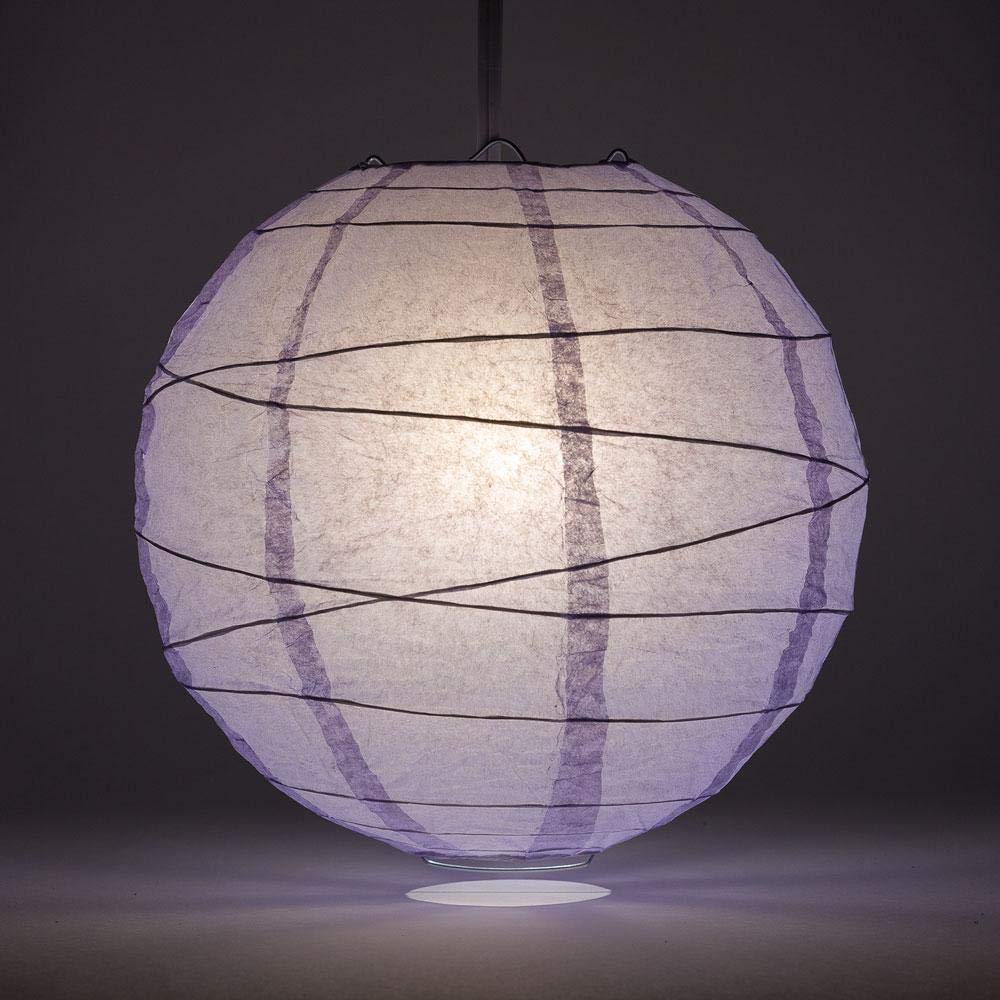 Quasimoon Paperlanternstore.Com 16 Inch Lavender Round Paper Lantern, Crisscross Ribbing, Hanging Decoration