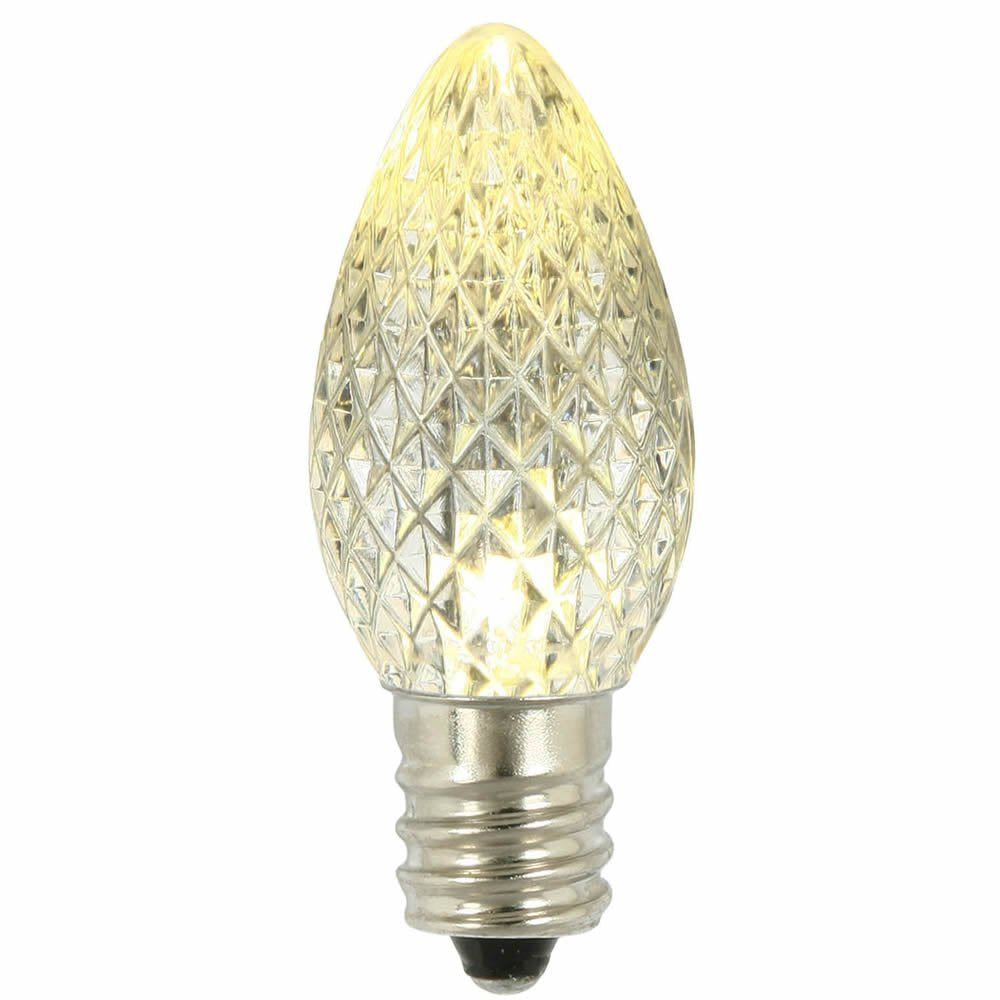 Vickerman C7 LED Warm White Faceted Replacement Bulb - 25 Pack - Durable LED Technology