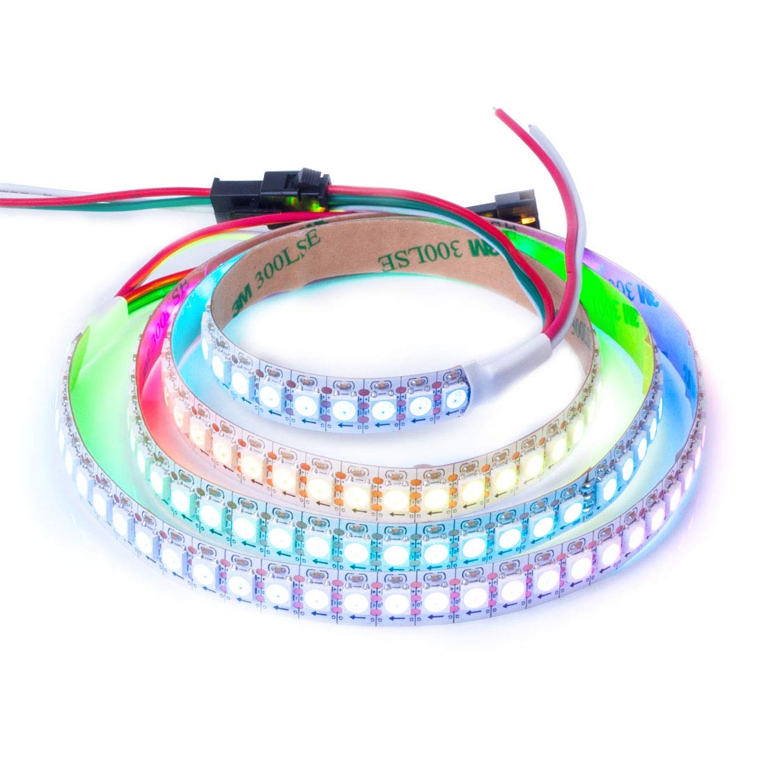 BTF-LIGHTING WS2812B RGB ECO LED Strip, Chasing Effects 5050SMD Individually Addressable 3.3FT 144(2X72) Pixels/m Flexible Dream