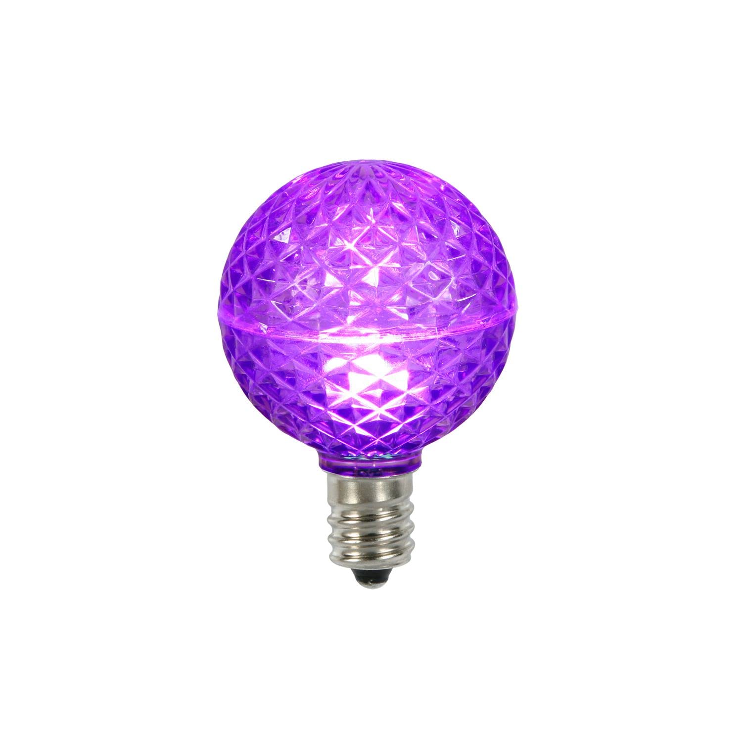 Vickerman G50 Faceted LED Purple Bulb E17 10/Box - XLED17G56-10
