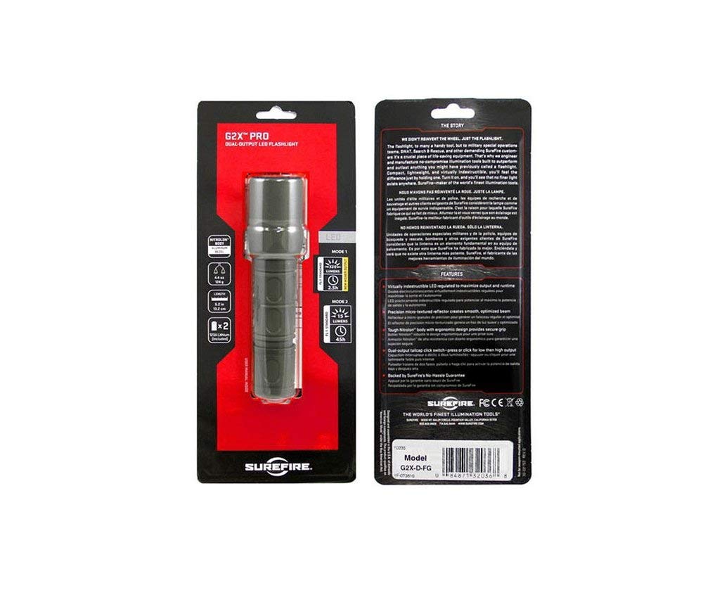 Surefire G2X Pro Dual-Output Led Flashlight With Click Switch, Forest Green