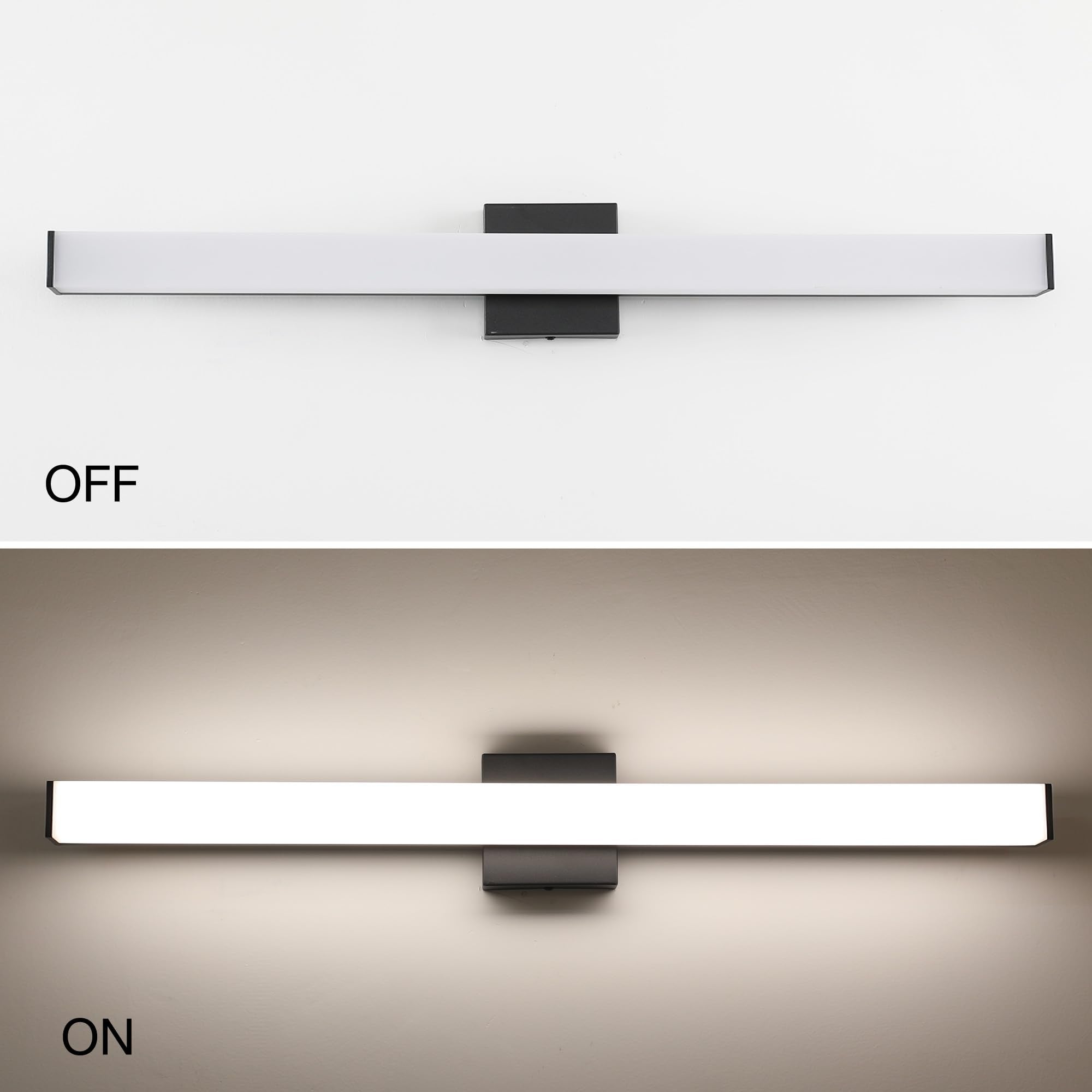 YHTlaeh Bathroom Vanity Light Brushed Black LED 31.5in 24W 4000K Dimmable Wall Bar Lighting Fixture