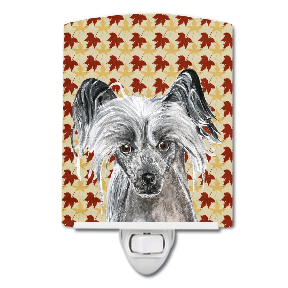 Carolines Treasures Ceramic Night Light, Chinese Crested, 6x4x3in, Multicolor, UL-Certified for Bedroom, Bathroom, Nursery, Kitchen