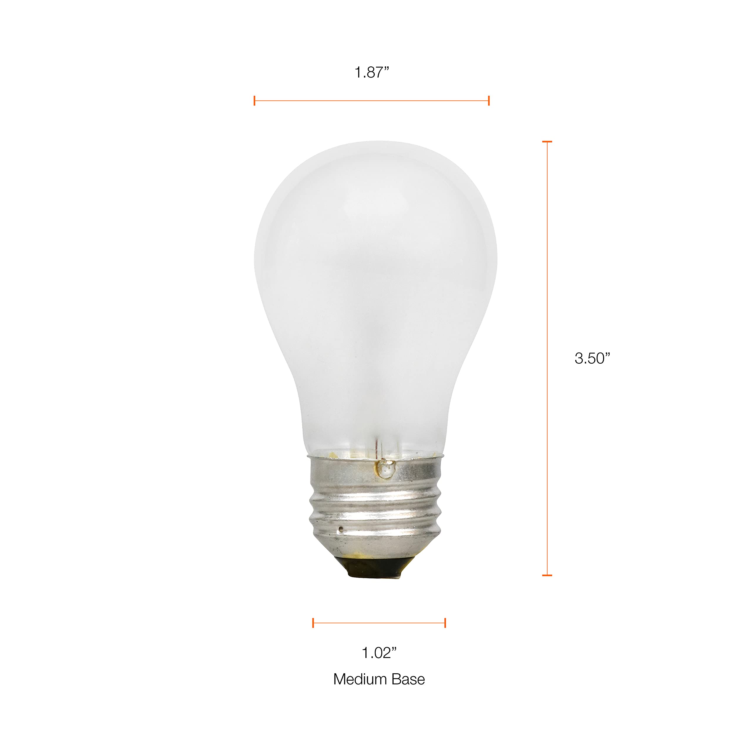 LEDVANCE SYLVANIA 15W Incandescent Appliance Light Bulb, Dimmable, Soft White, 2 Pack, Frosted, Model 10015