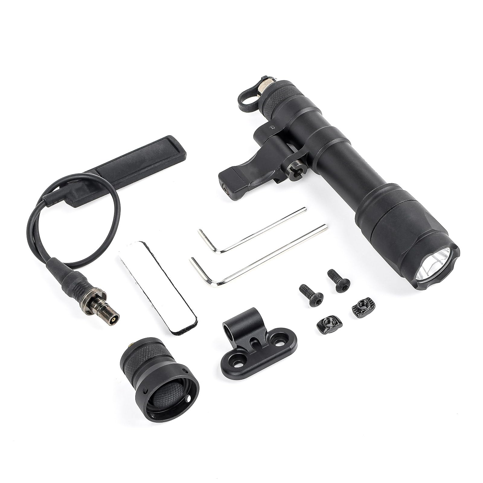 GLECTICAL 800 Lumens Tactical Flashlight with 2 Replaceable Rotating Base for 20mm Picatinny & Mlok/Keymod Rail, with Push Butto