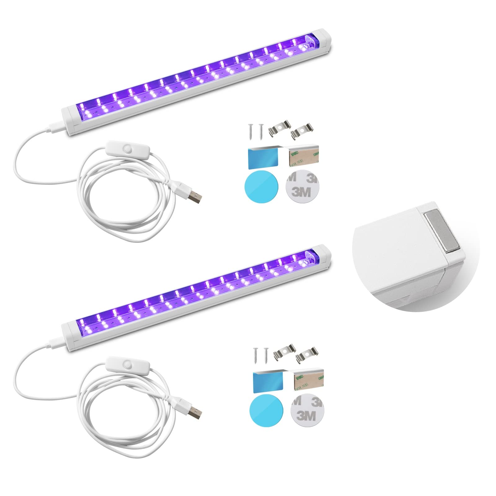 Thlifure Uv Black Light Bar - 10W Led Strip Lights For Bedroom & Parties, 2 Pack, Purple
