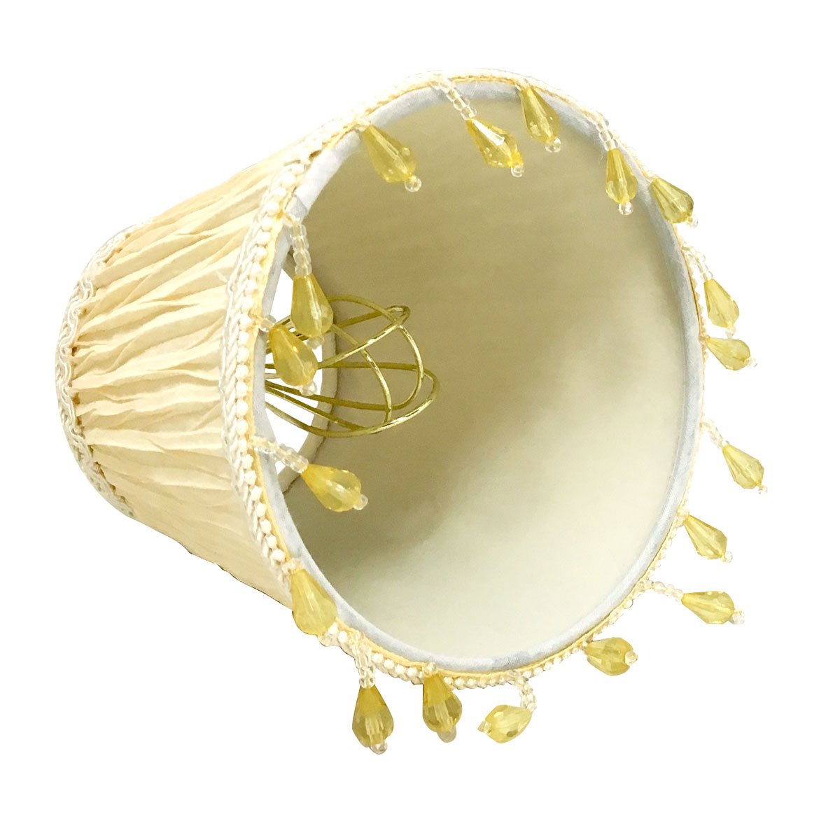 Royal Designs, Inc. Clip On Ruche Pleated Empire Chandelier Lamp Shade Flame Clip Fitter, Cso-1034-5Eg-6, 3 X 5 X 4.5, Eggshell, 6 Pack