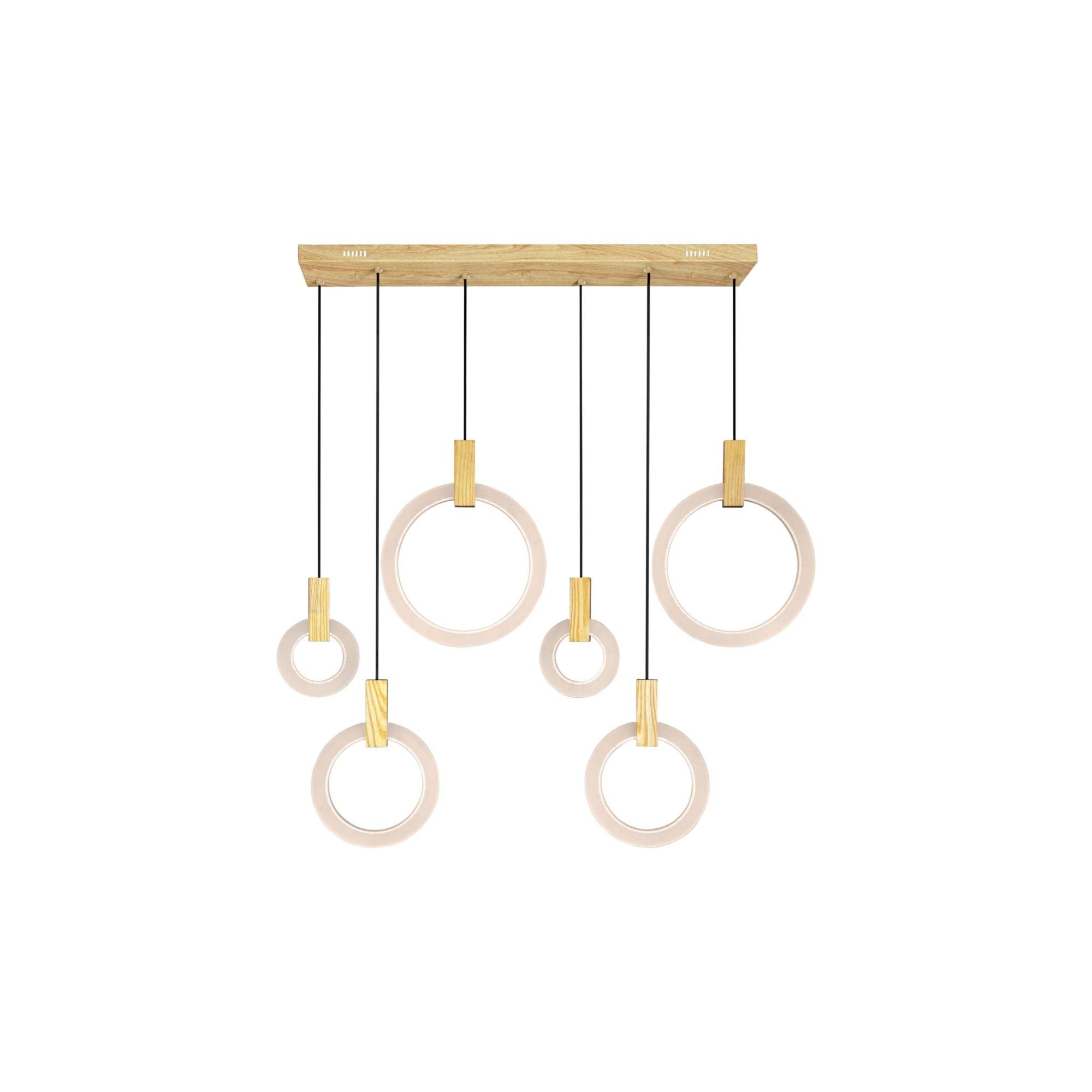 CWI Lighting Anello 52 Metal LED Island/Pool Table Chandelier in White Oak