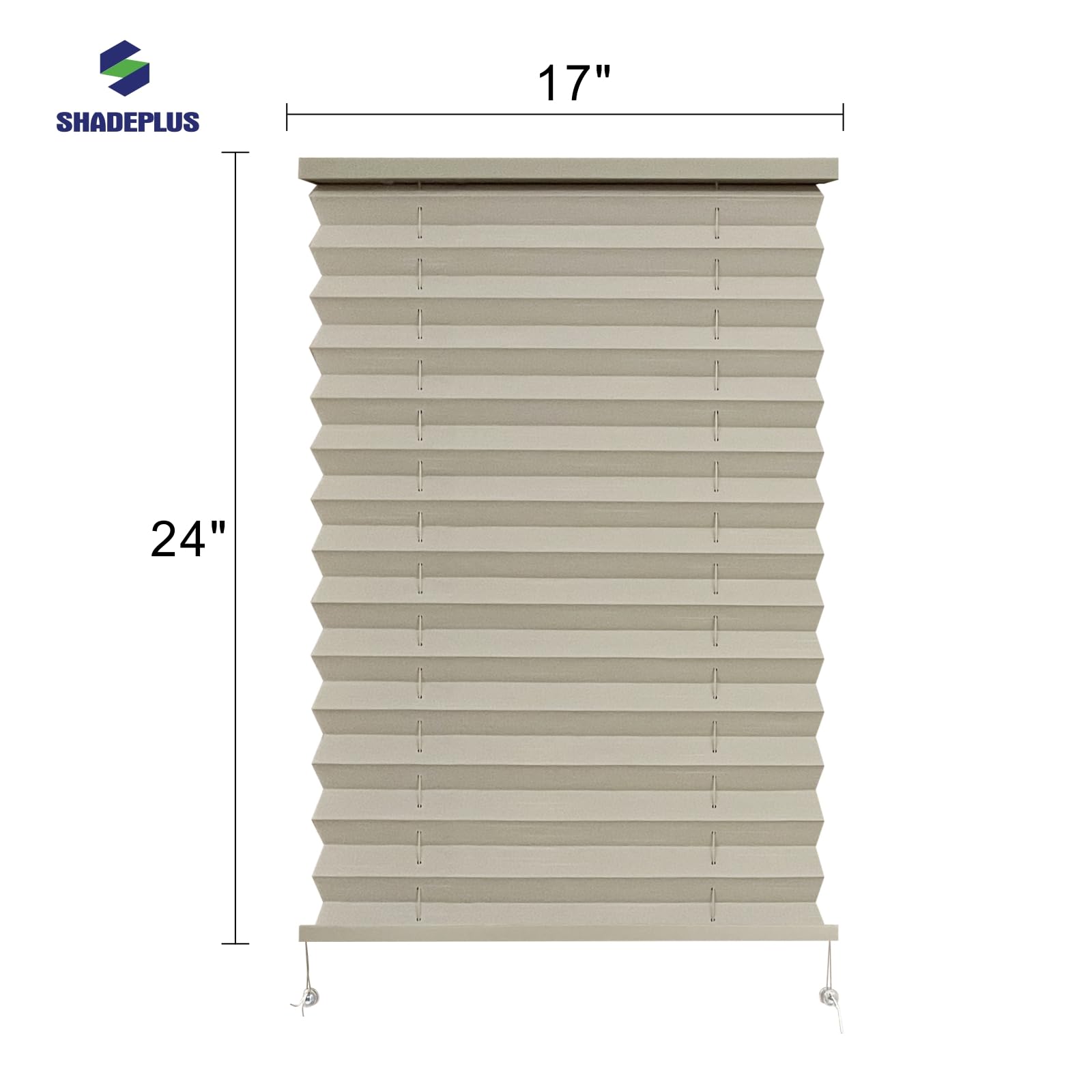 SHADEPLUS RV Pleated Shades, 17"W x 24"H, Cappuccino, Pleated Fabric, Model NBZL-CAP-17/24 for Travel Trailers, Motorhomes