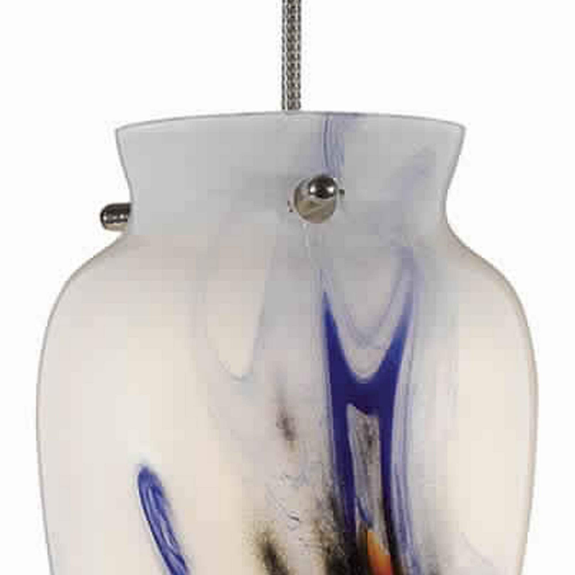 Benjara Bm223615 Tapered Design Glass Shade Pendant Lighting With Cord, White