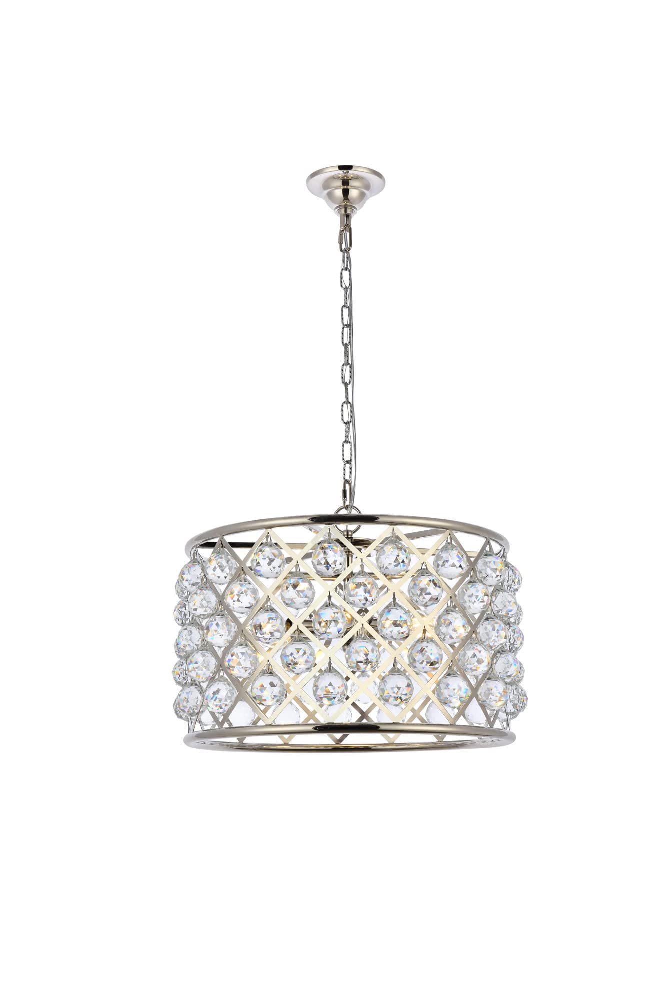 Elegant Lighting 1206D20Pn-Rc 20 Dia X 13 H In Madison Pendent Lamp - Polished Nickel&#44 Royal Cut Crystals