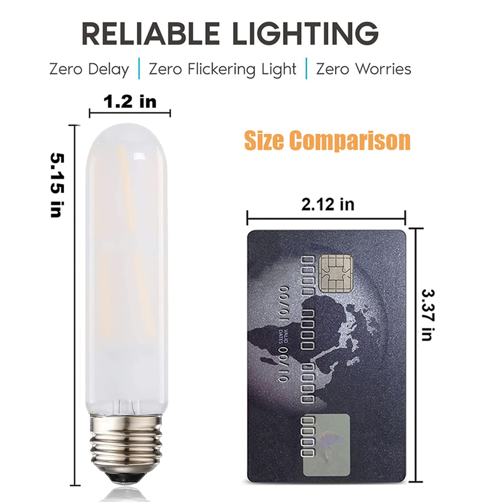 Leools Dimmable Edison Bulb 8W 4000K Daylight 800LM Glass 6 Pack