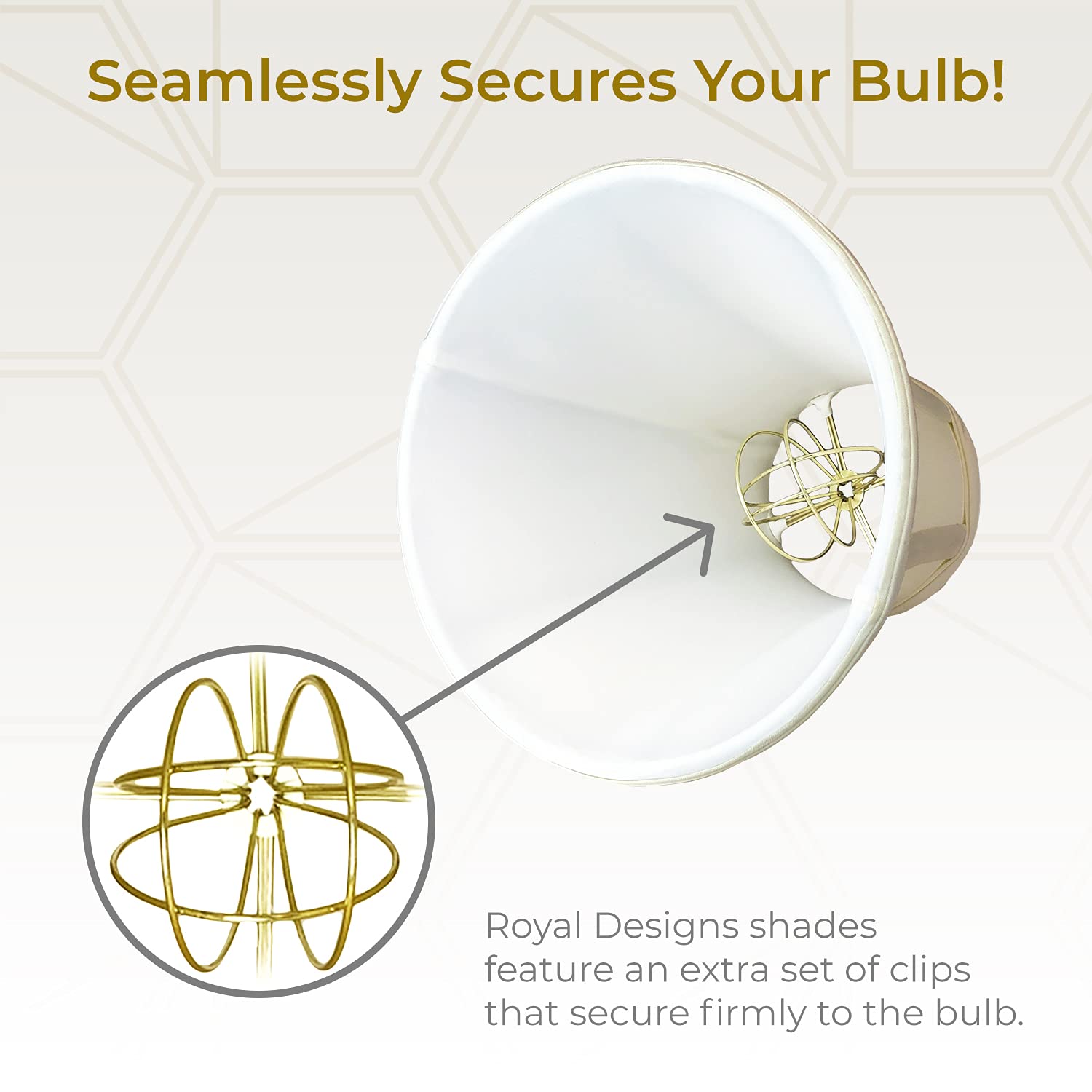 Royal Designs, Inc. True Bell Lamp Shade With Round Clip, Beige, 3.75'' X 7'' X 6.75, Bs-704Rc-7Bg