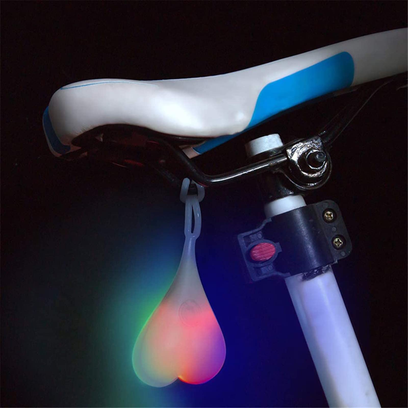 Yuerwover Bike Balls Tail Light Silicone Cycling Creative Night Essential Reflectors Waterproof Led Warning Rear Light Heart Shaped Bicycle Seat Back Egg Lamp For Truck(Colorful)