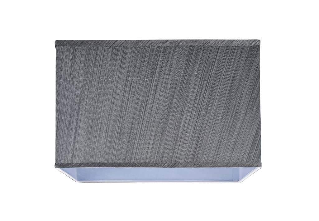 Aspen Creative 36003A, Transitional Rectangular Hardback Shaped Spider Construction Lamp Shade In Grey & Black, 8&quot; + 16&quot; Wide (8&quot; + 16&quot;) X (8&quot; + 16&quot;) X 10&quot;