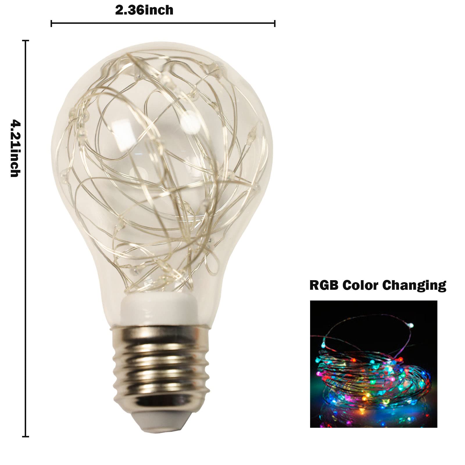 Howorr Rgb Color Changing Led Fairy Light Bulbs, 15W Equivalent Cute Light Bulbs For Pendant Light Fixtures, Bedroom, Living Roo