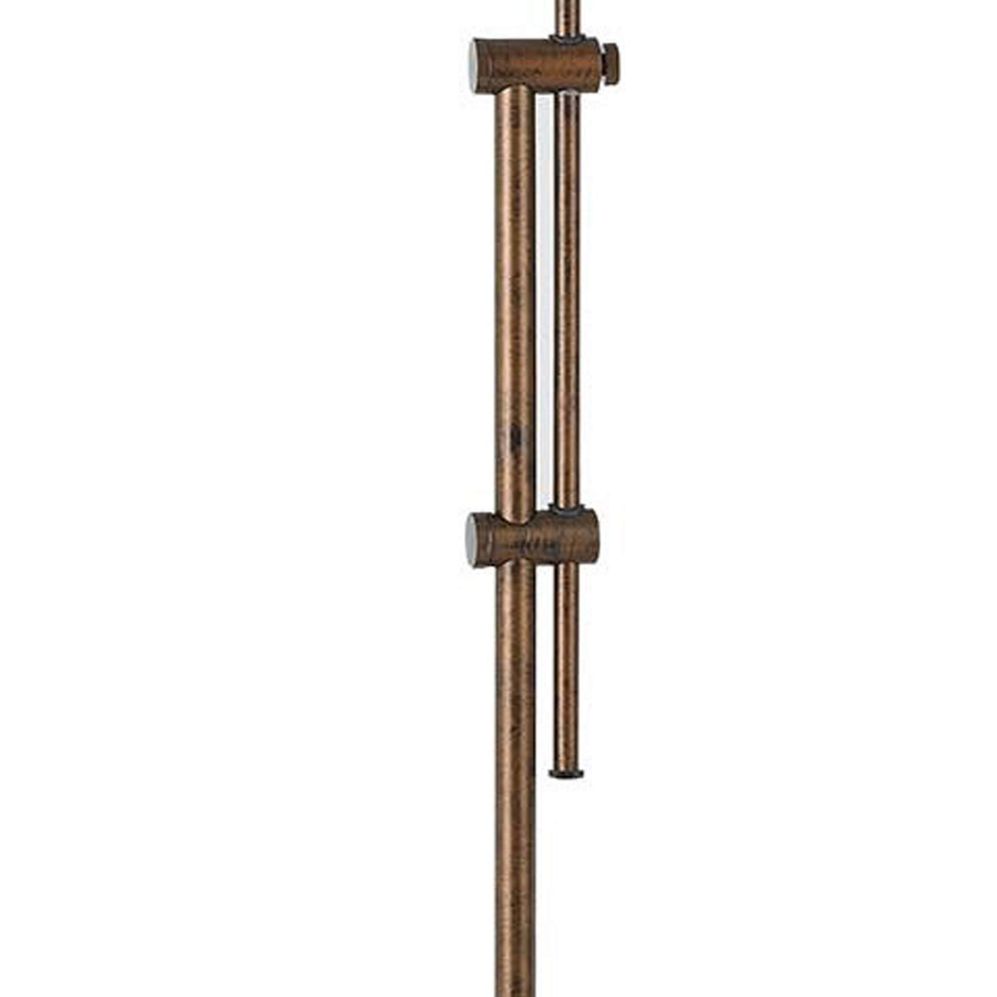Benzara Adjustable Height Metal Pharmacy Lamp, Bronze, Model BM220839, Pull Chain Switch
