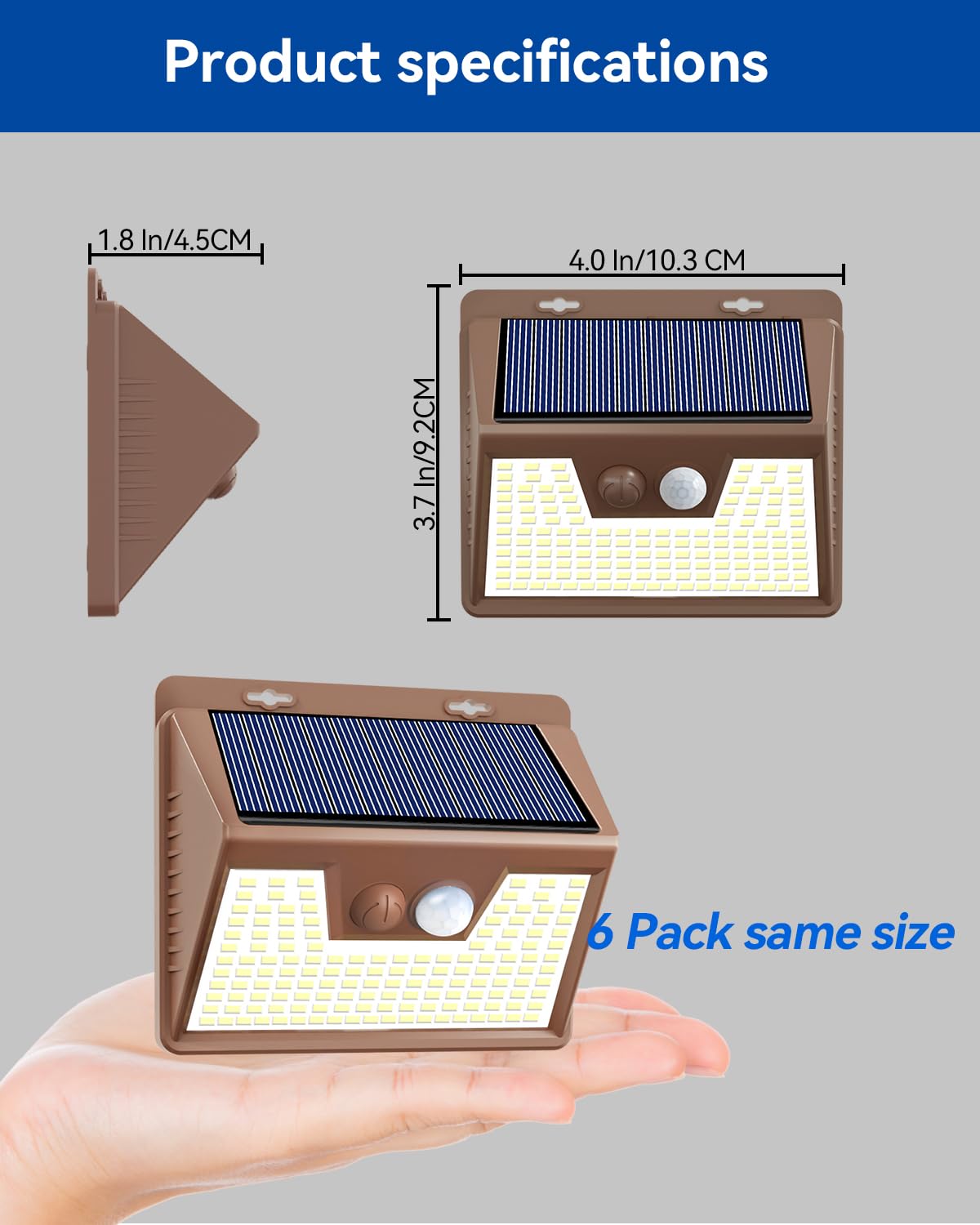 Peasur Solar Lights Outdoor 3 Mode Waterproof 140Led 6 Pack Brown Yhm-01B