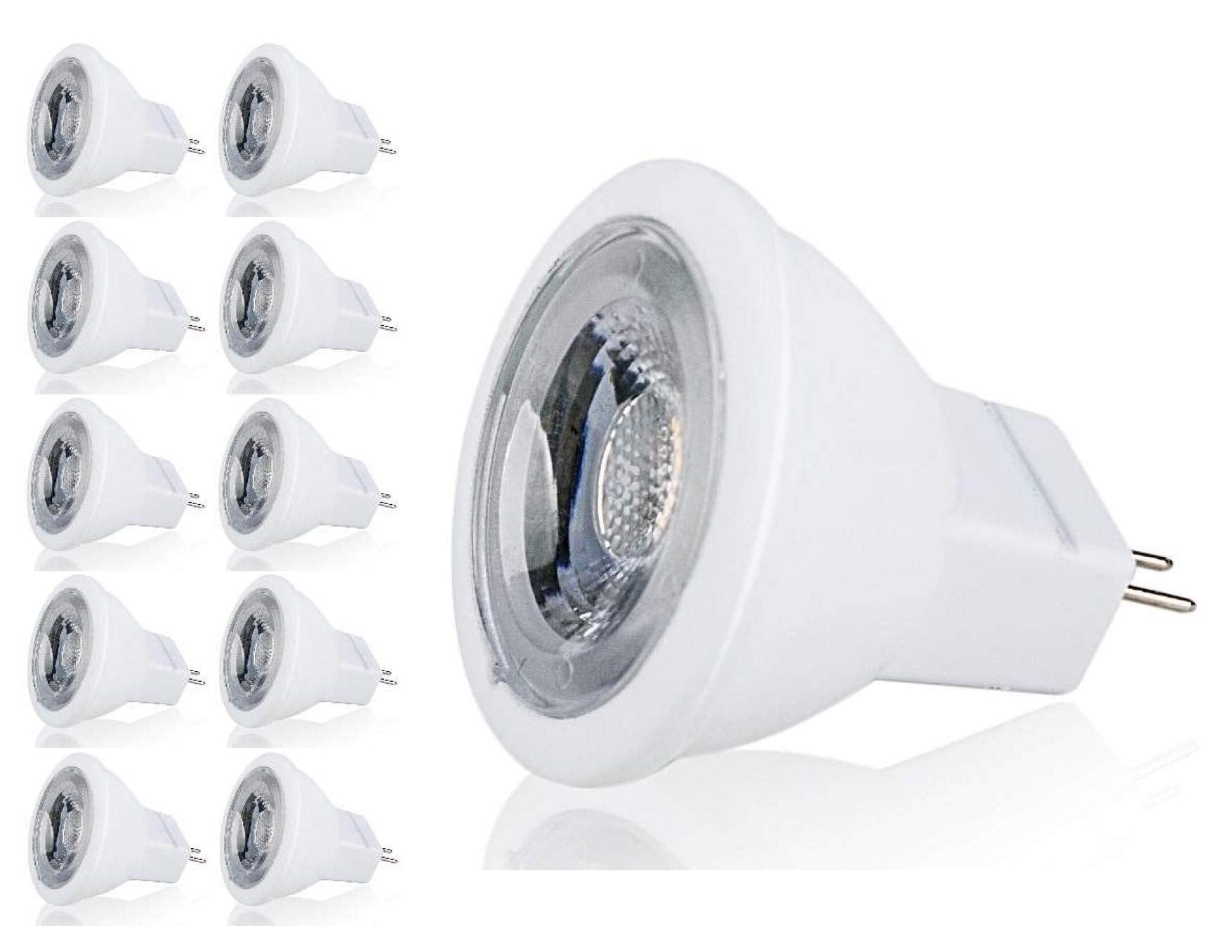Cbconcept Ul-Listed Mr11 Gu4.0 Led Light Bulbs, 10-Pack, 2 Watt, Dimmable 230 Lumen, Pure White 6000K, 36 Beam Angle, 12 Volt, 2
