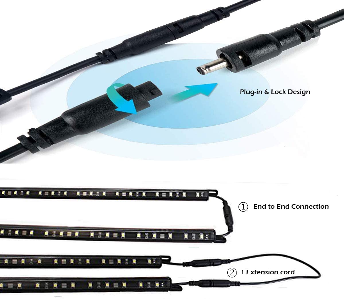 Cefrank Led Safe Lights Motion Activated, (6) 12&quot; Linkable Light Bars + Motion Sensor + Rocker Switch + Ul Power Adapter Cabinet Lighting For Gun Safe, Locker, Closet, 6000K White