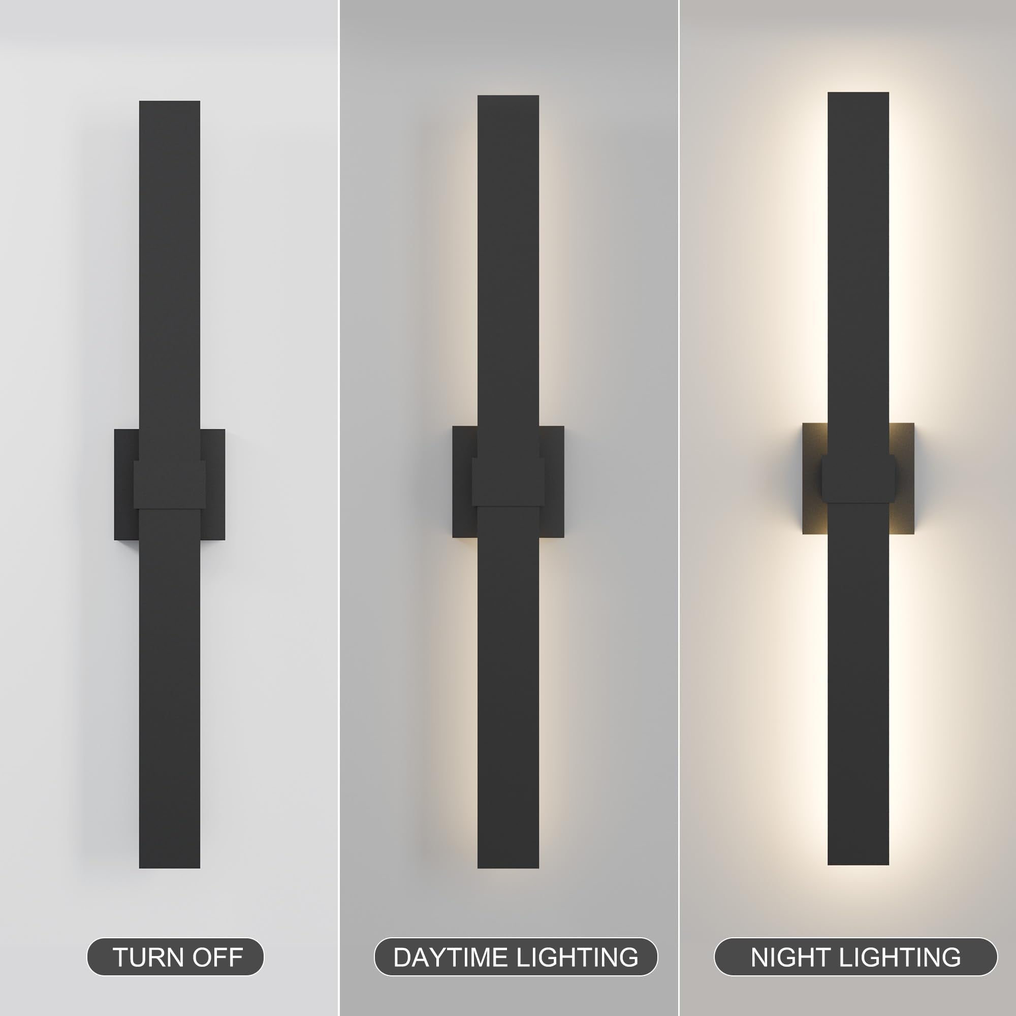 Lamqee 31.5 In Aluminum Long Outdoor Wall Lights  3000K 1223Lm Led Waterproof Ip65  Modern Exterior Lighting Fixture Linear Outdoor Sconce Wall Mount Outside Lighting For House Porch Patio Garage Door