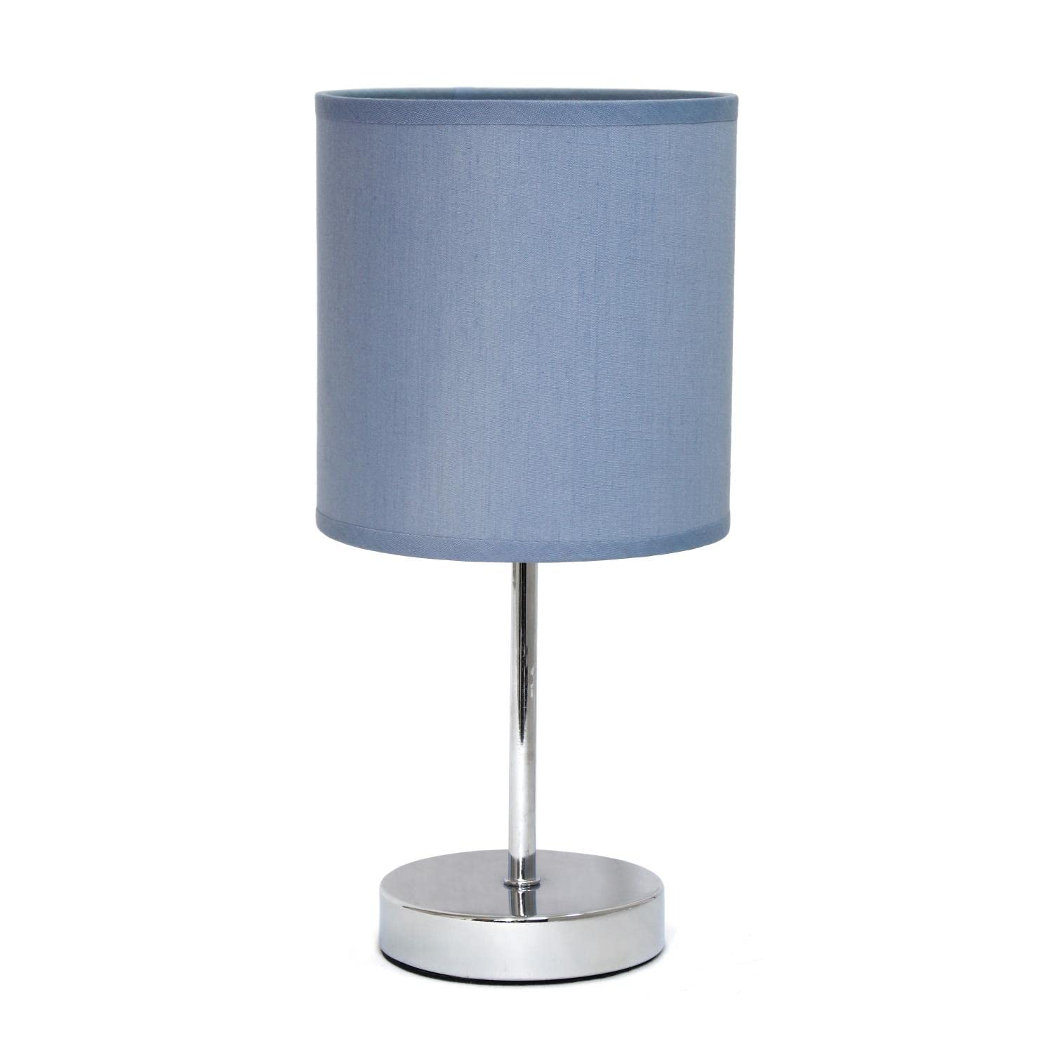 Creekwood Home Nauru Chrome Bedside Table Lamp With Fabric Shade, 11.81&quot; Traditional Design