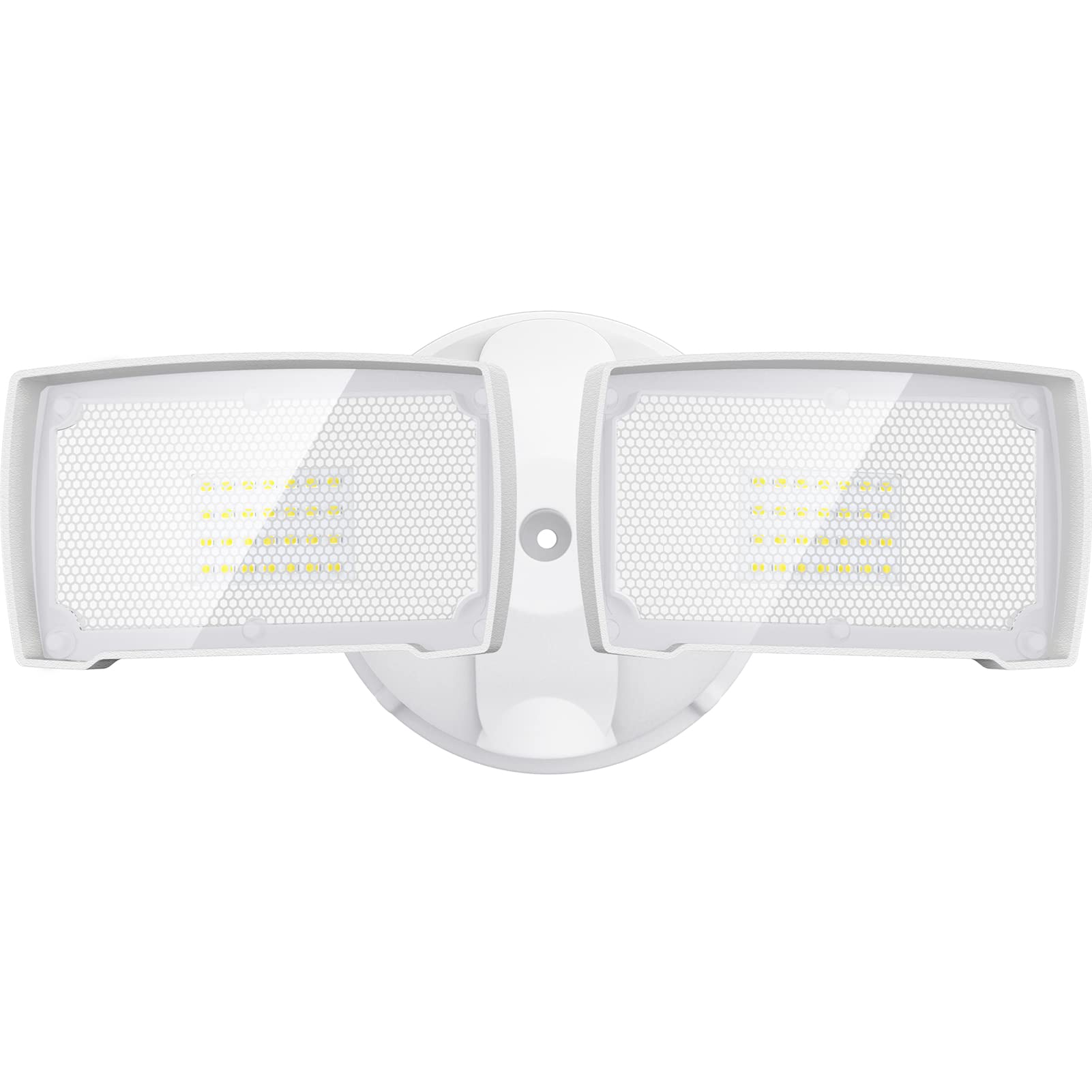 LEPOWER 3000LM LED Flood Light, 28W Switch Controlled, 2 Adjustable Heads, IP65 Waterproof, White, Model YY01D-WH