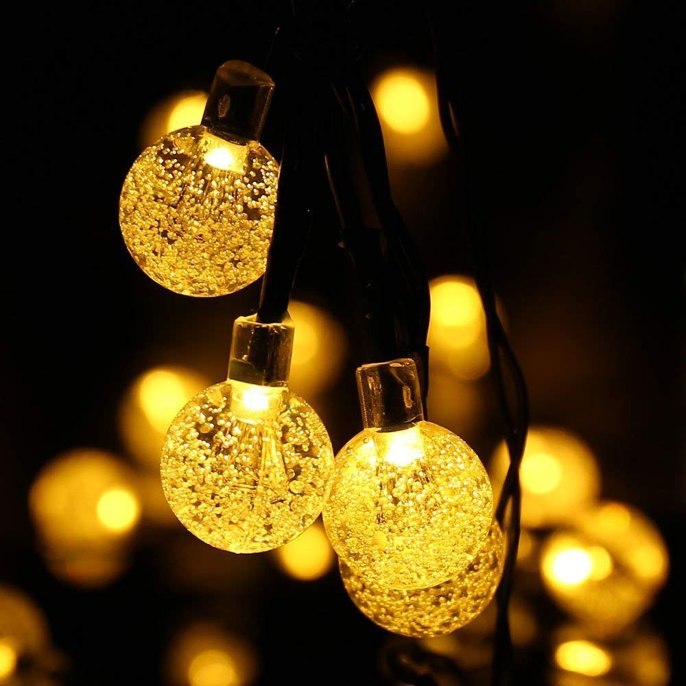 LYHOPE Solar String Lights, 120 LED, 71ft, 8 Modes, Waterproof, Warm White, for Outdoor Garden Patio Decorations