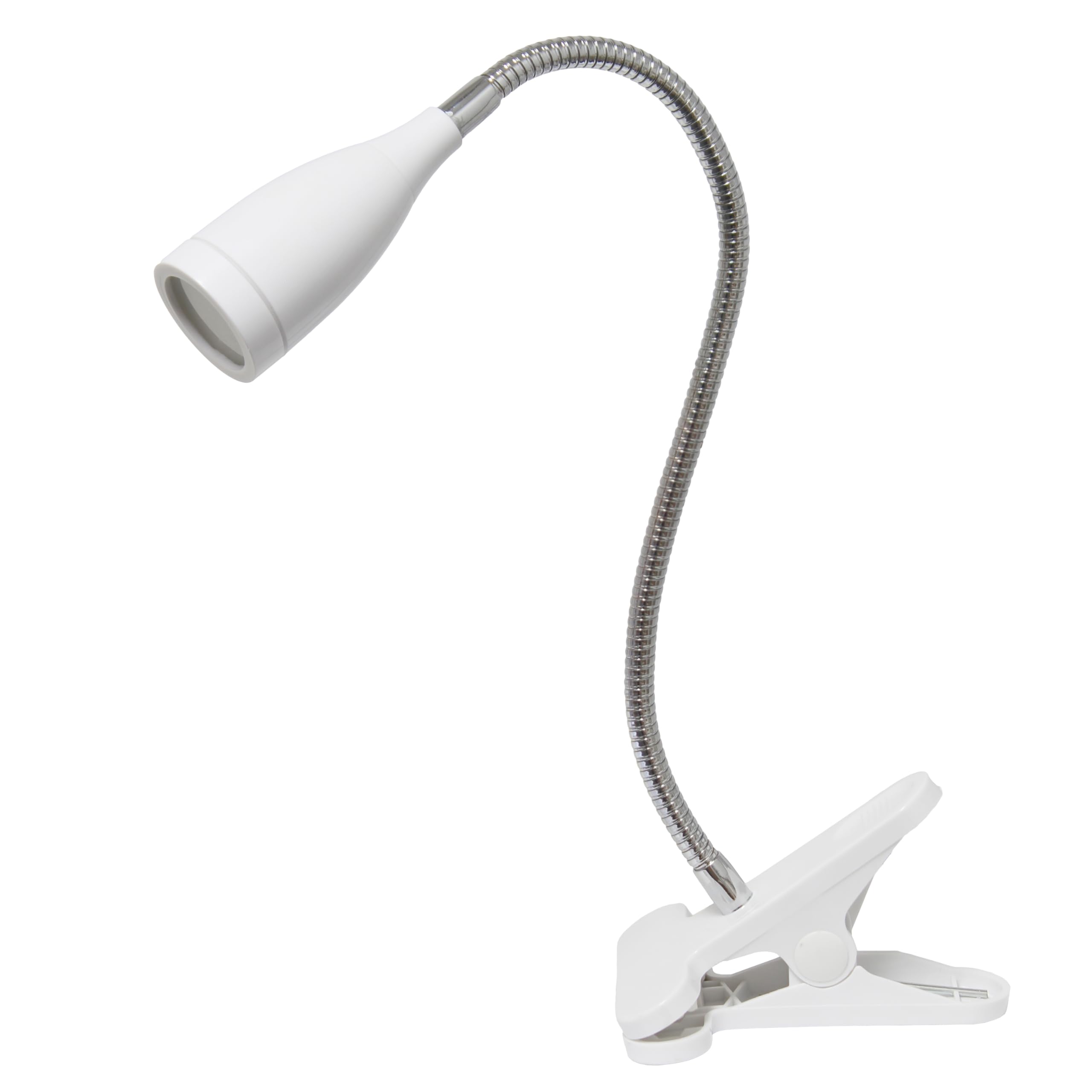 Simple Designs Ld2005-Wht Flexible Gooseneck Led Clip Light Desk Lamp, White